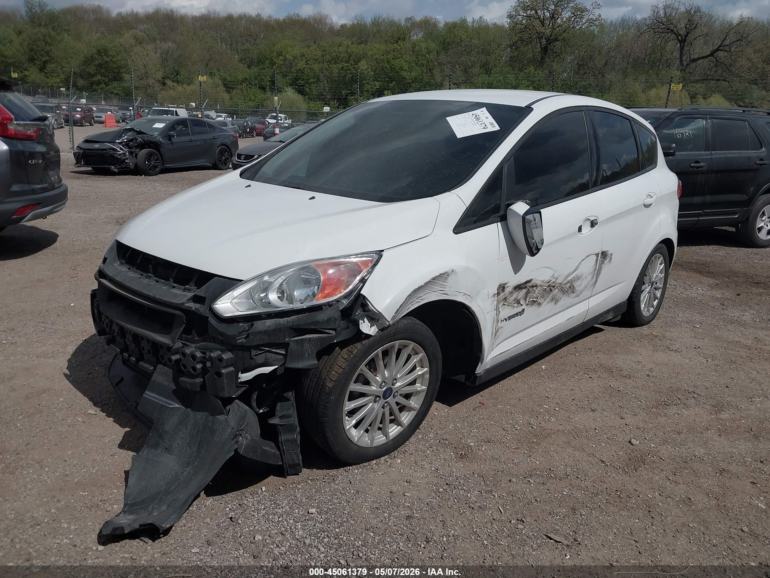 2015 Ford C-max Hybrid Se White vin: 1FADP5AU9FL123191