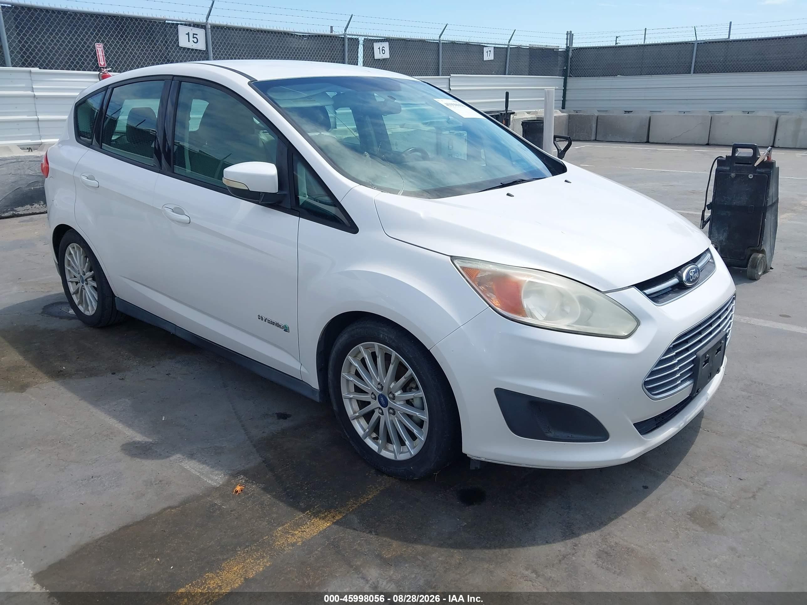 2013 Ford C-max Hybrid Se White vin: 1FADP5AUXDL502780