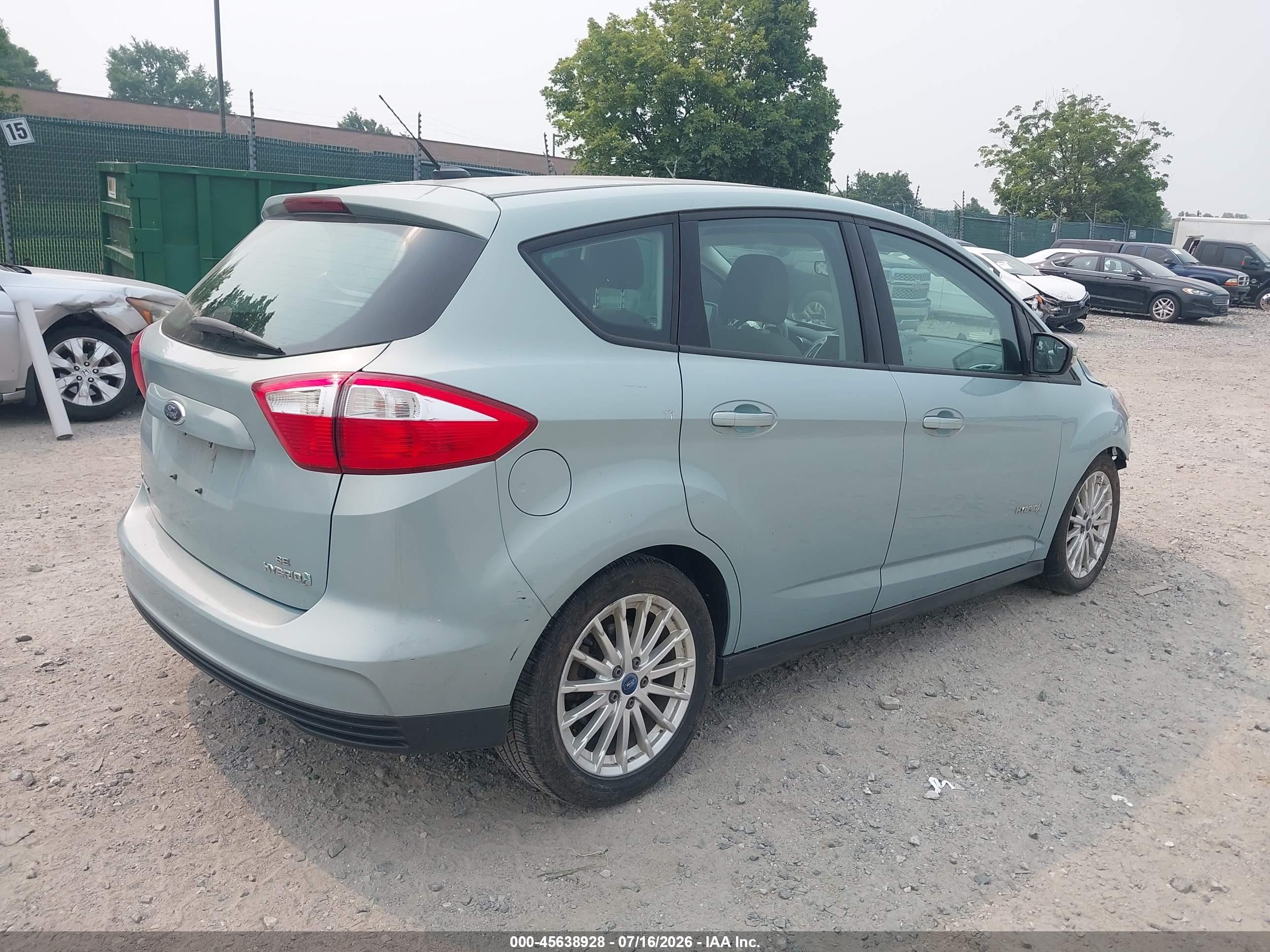 2013 Ford C-max Hybrid Se Light Blue vin: 1FADP5AUXDL519367