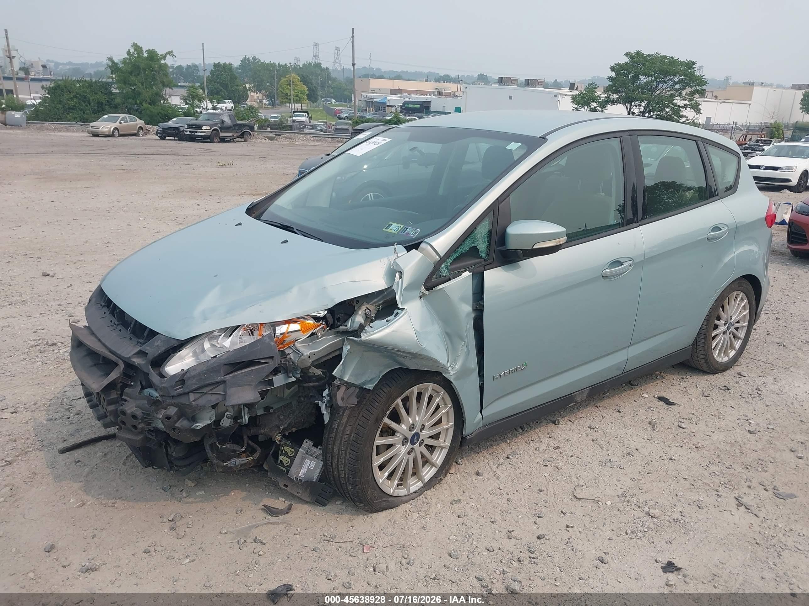 2013 Ford C-max Hybrid Se Light Blue vin: 1FADP5AUXDL519367