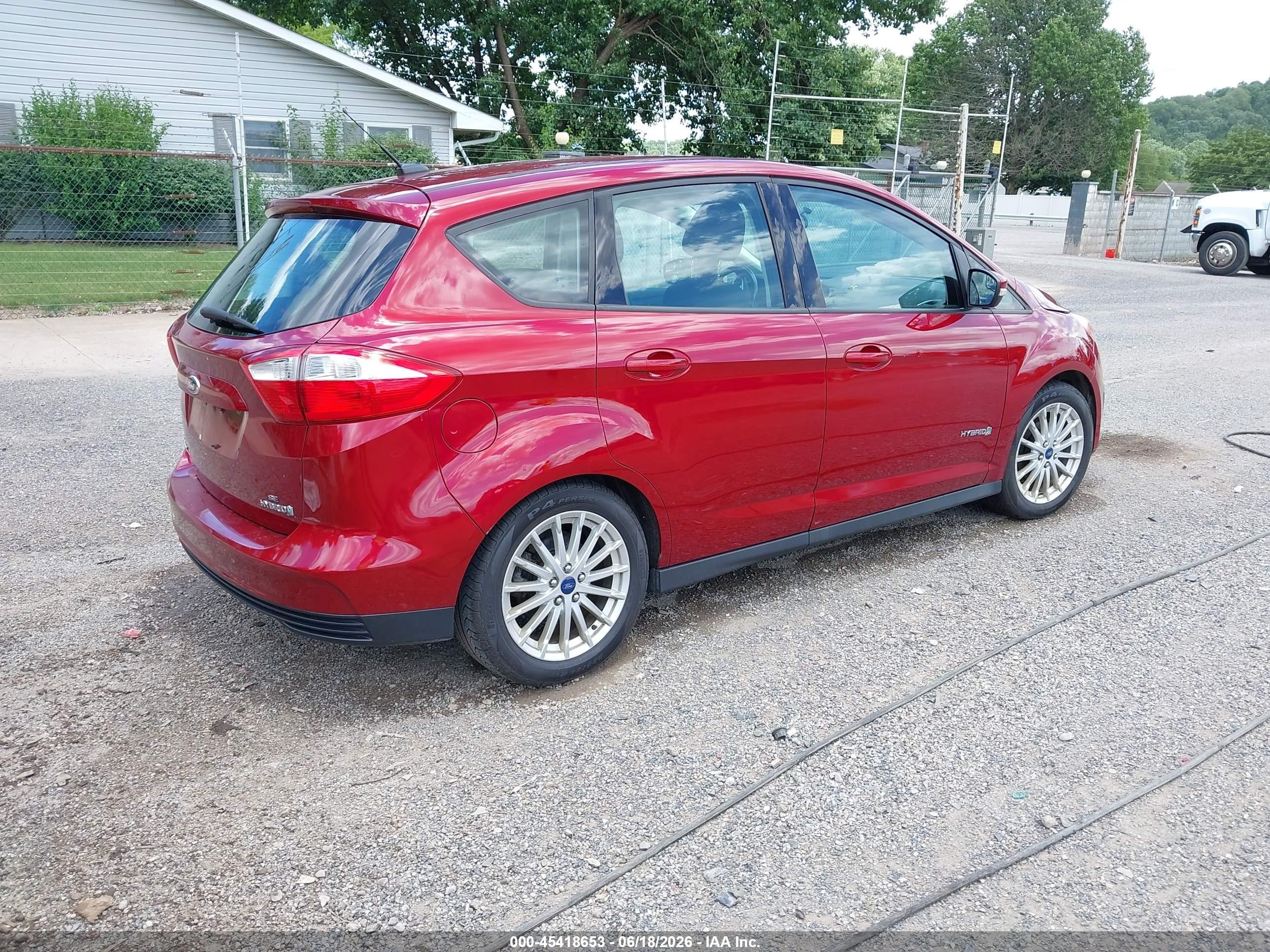 2013 Ford C-max Hybrid Se Red vin: 1FADP5AUXDL525217