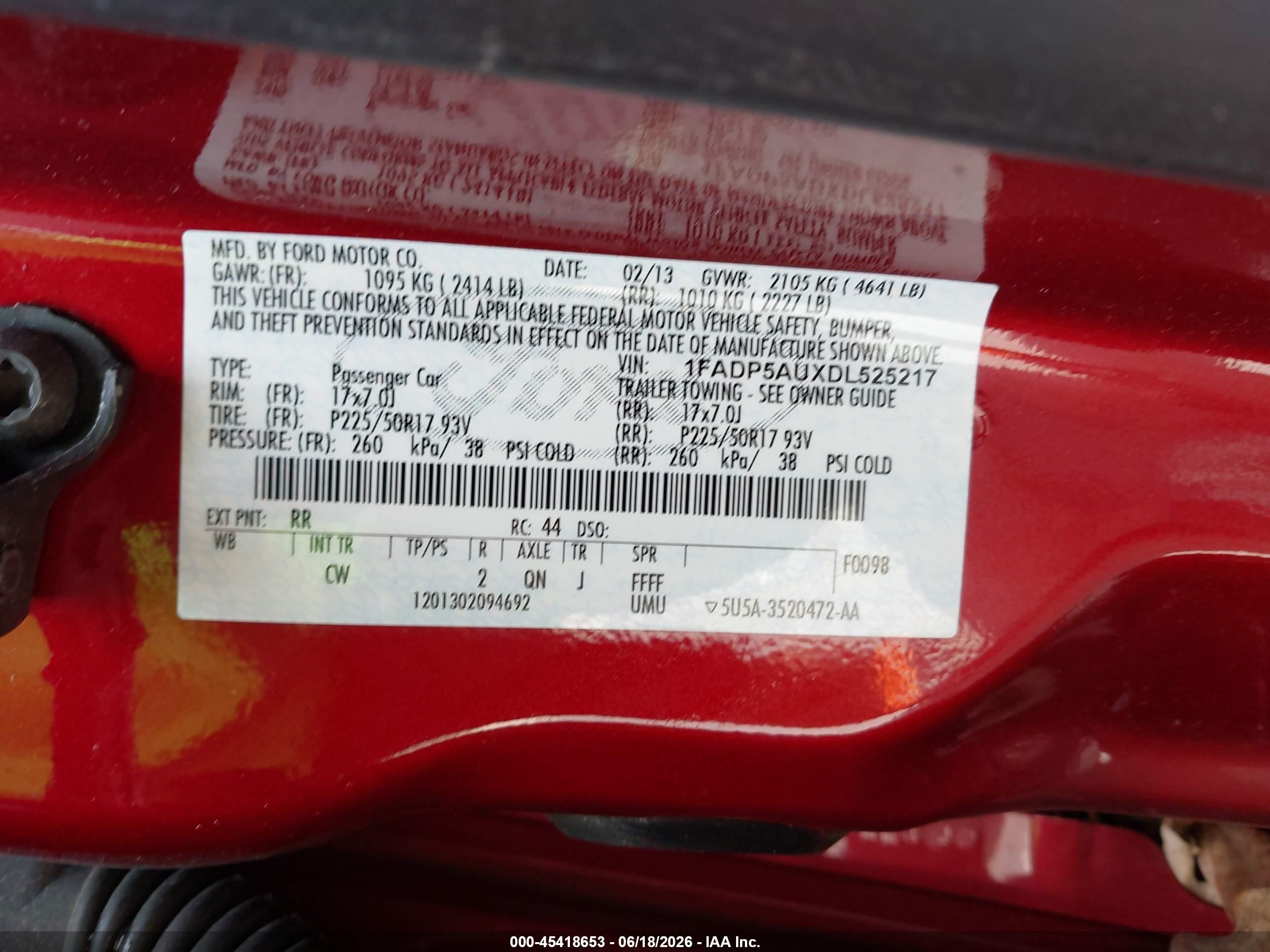 2013 Ford C-max Hybrid Se Red vin: 1FADP5AUXDL525217
