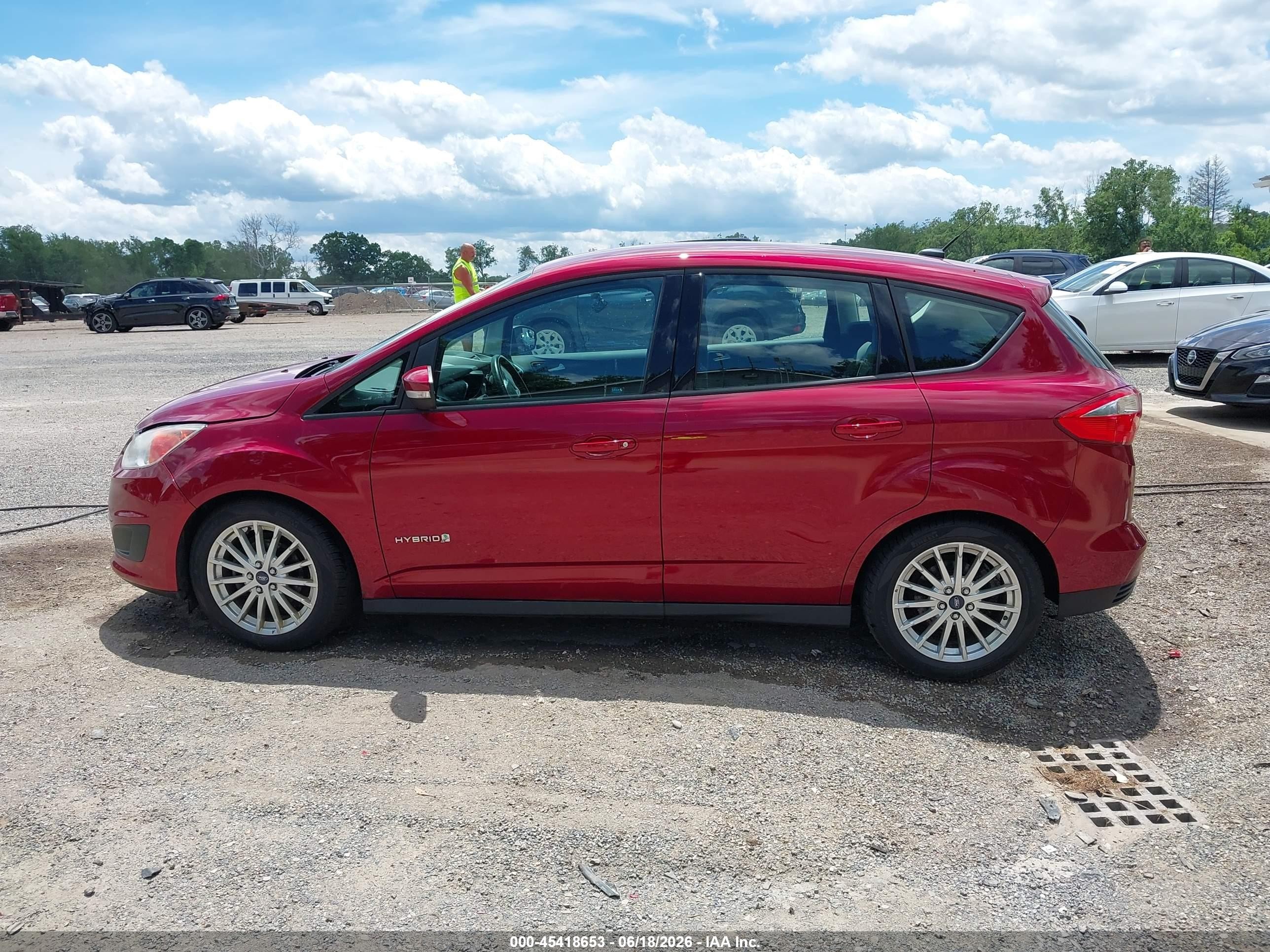2013 Ford C-max Hybrid Se Red vin: 1FADP5AUXDL525217