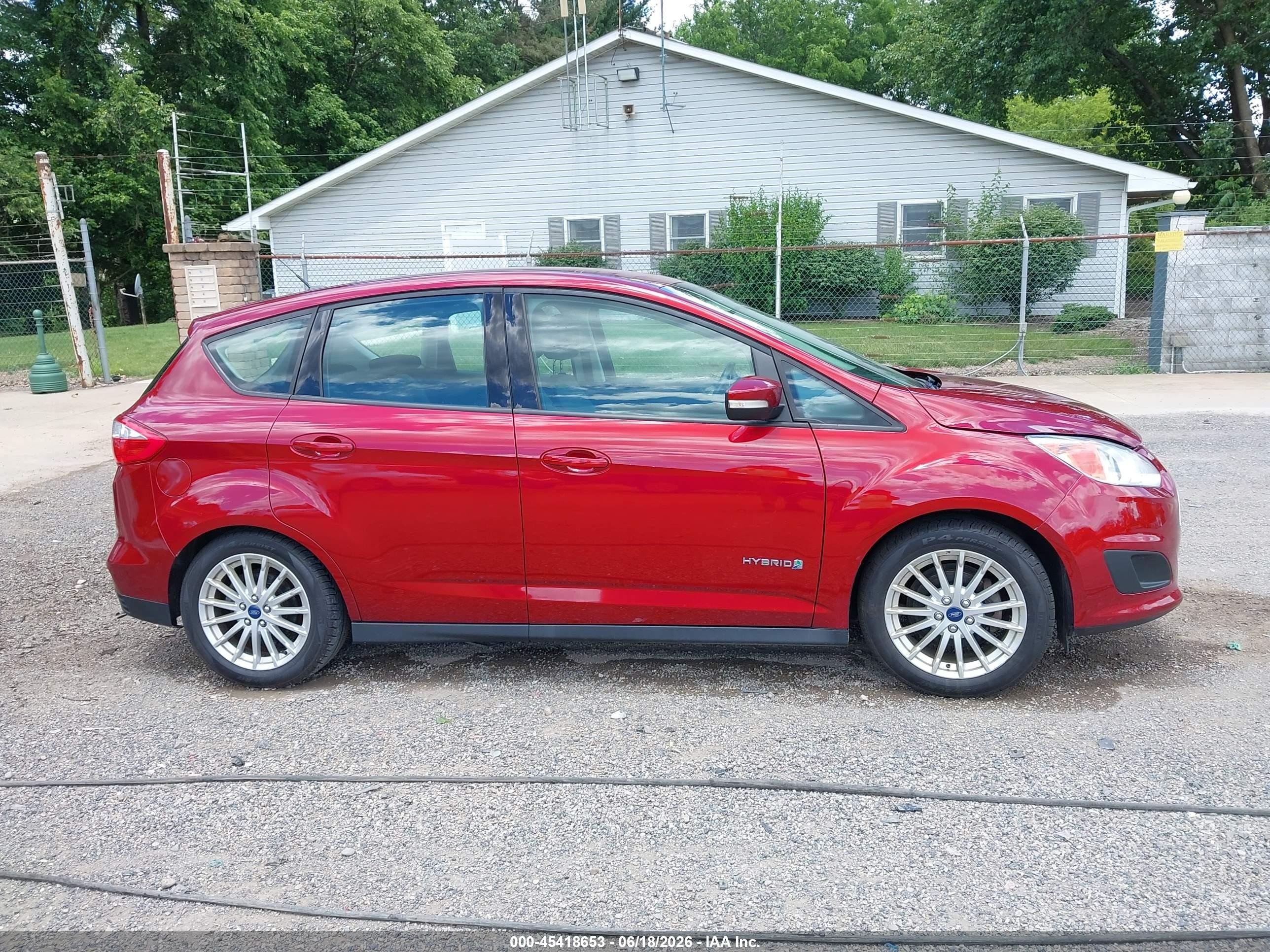2013 Ford C-max Hybrid Se Red vin: 1FADP5AUXDL525217