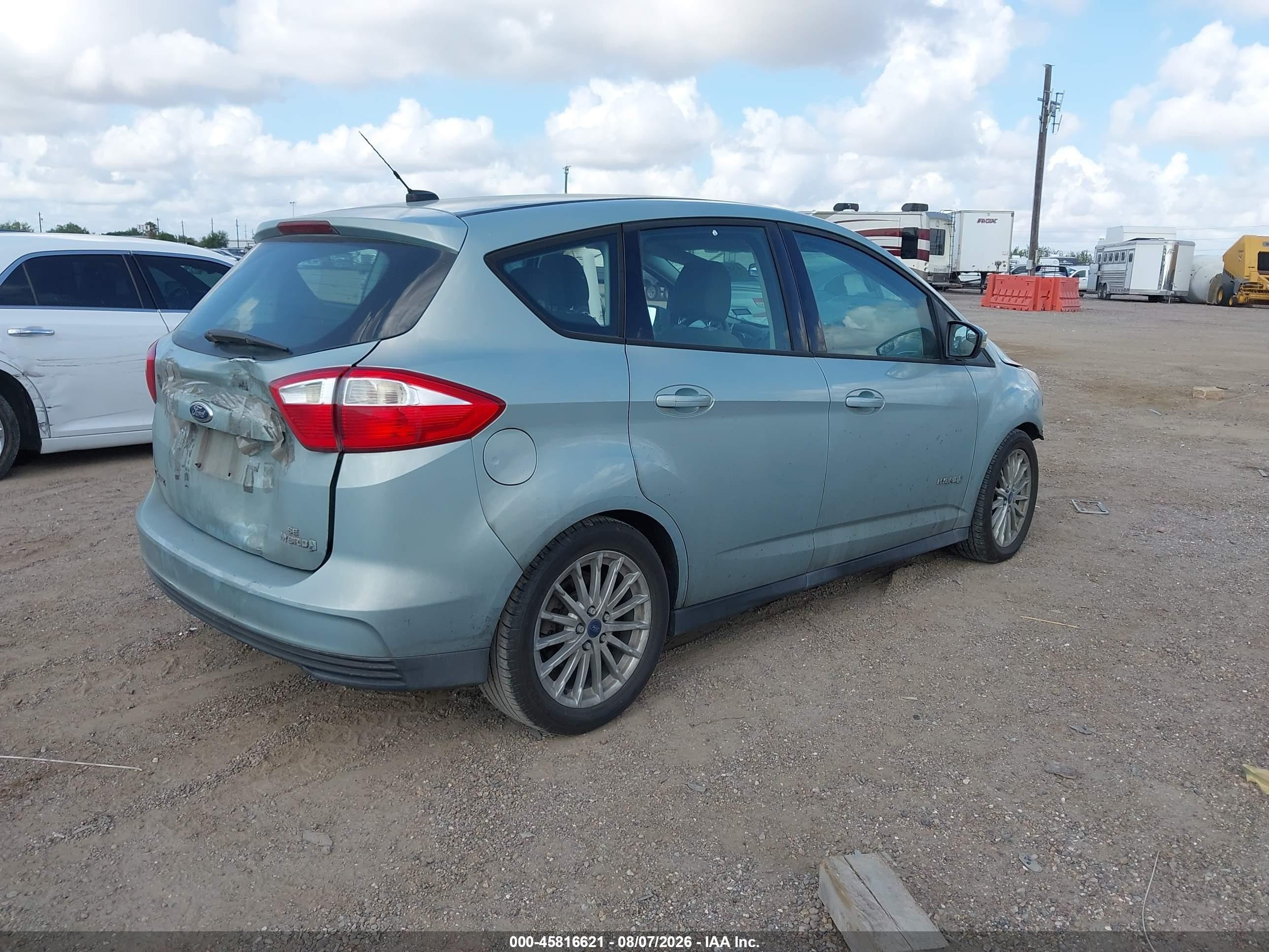 2013 Ford C-max Hybrid Se Blue vin: 1FADP5AUXDL536279