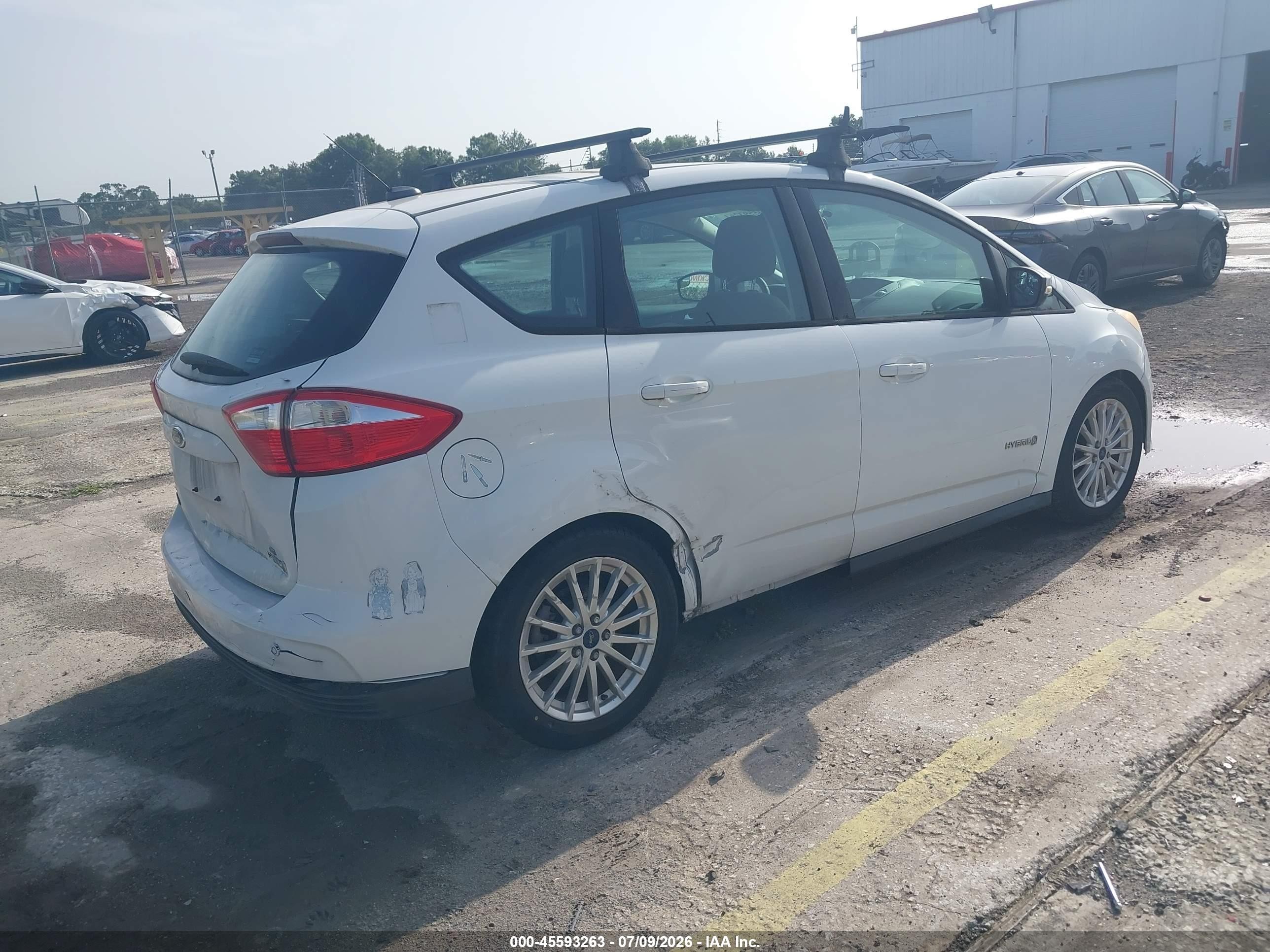 2014 Ford C-max Hybrid Se White vin: 1FADP5AUXEL515868