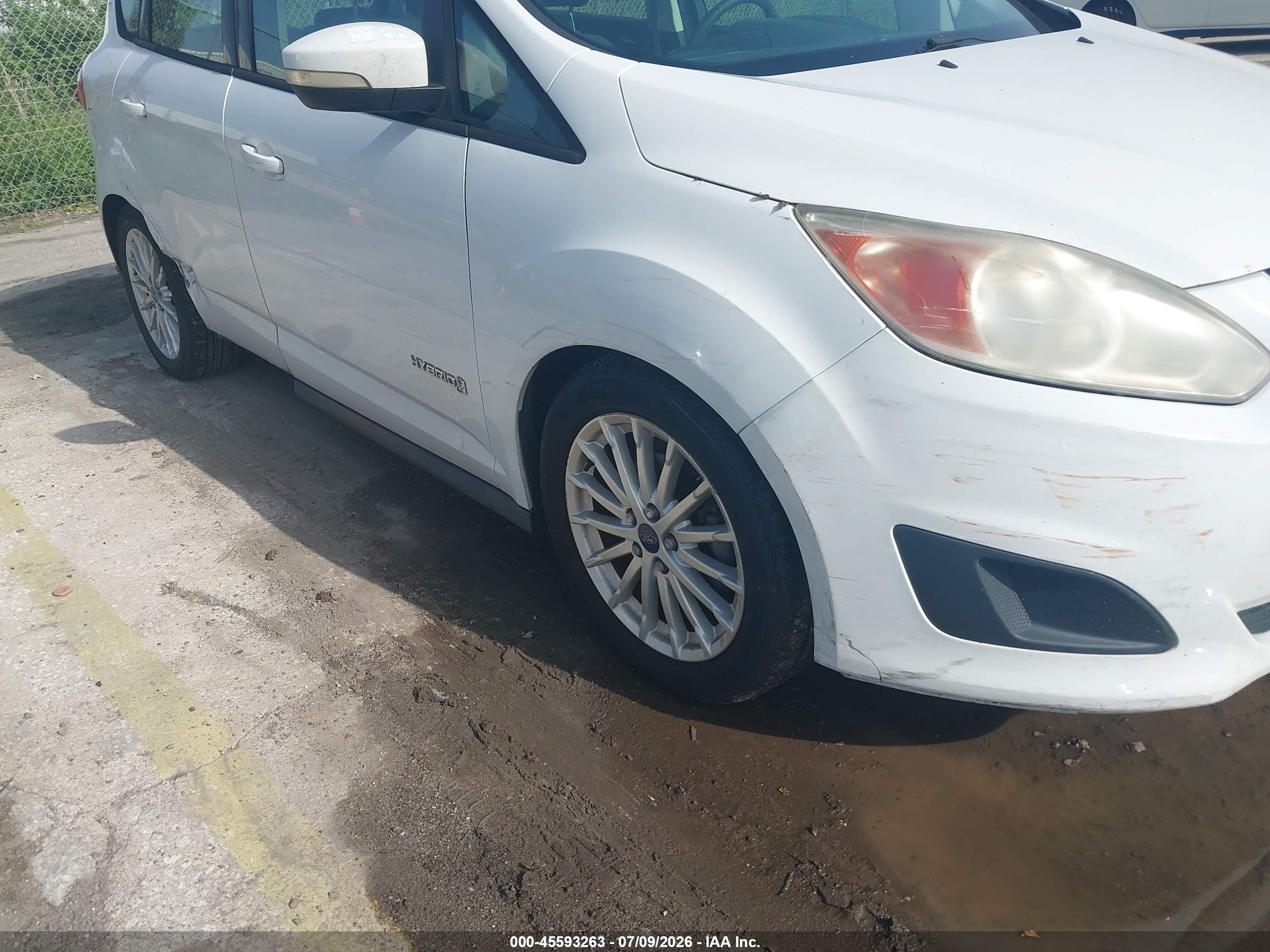 2014 Ford C-max Hybrid Se White vin: 1FADP5AUXEL515868