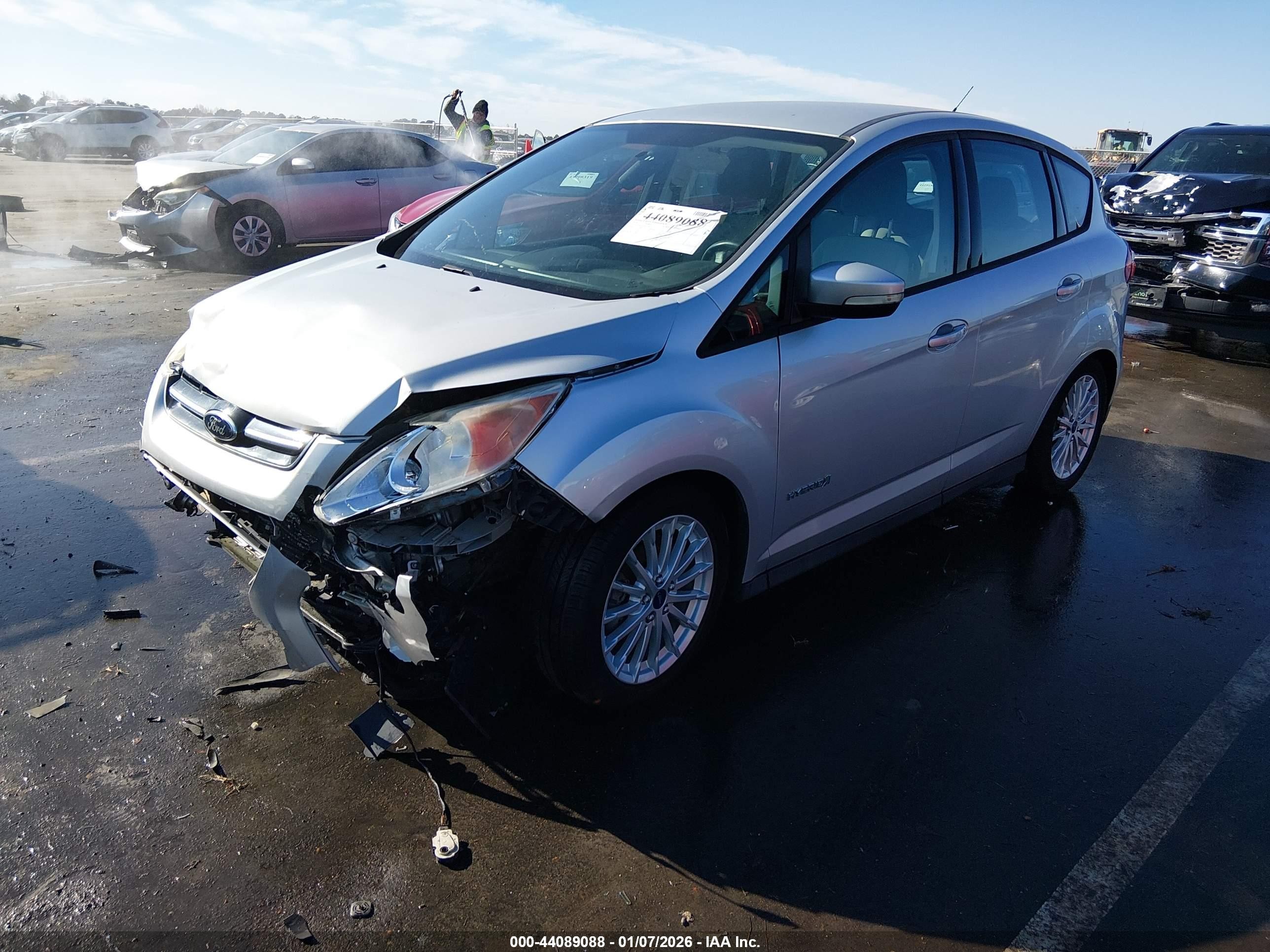 2014 Ford C-max Hybrid Se Silver vin: 1FADP5AUXEL518107