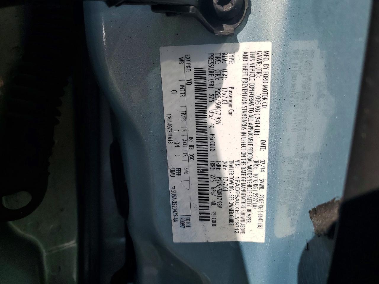 2014 Ford C-max Se Blue vin: 1FADP5AUXEL519712