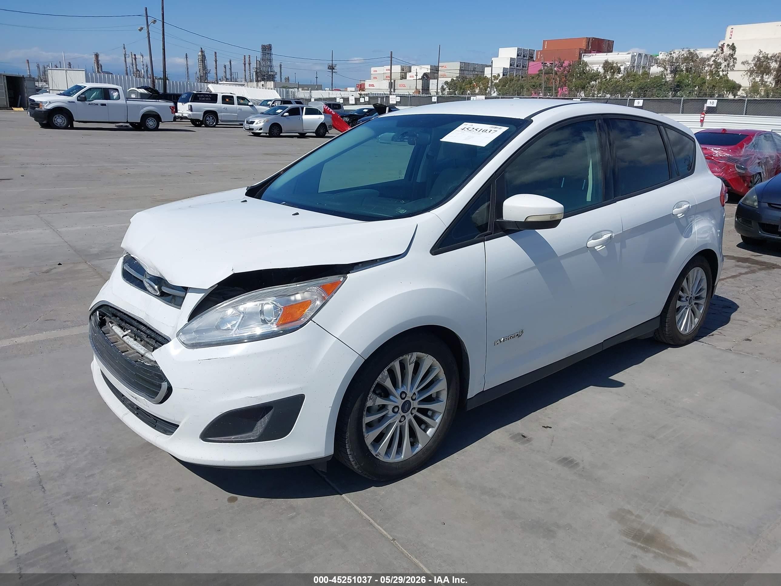 2017 Ford C-max Hybrid Se White vin: 1FADP5AUXHL117337