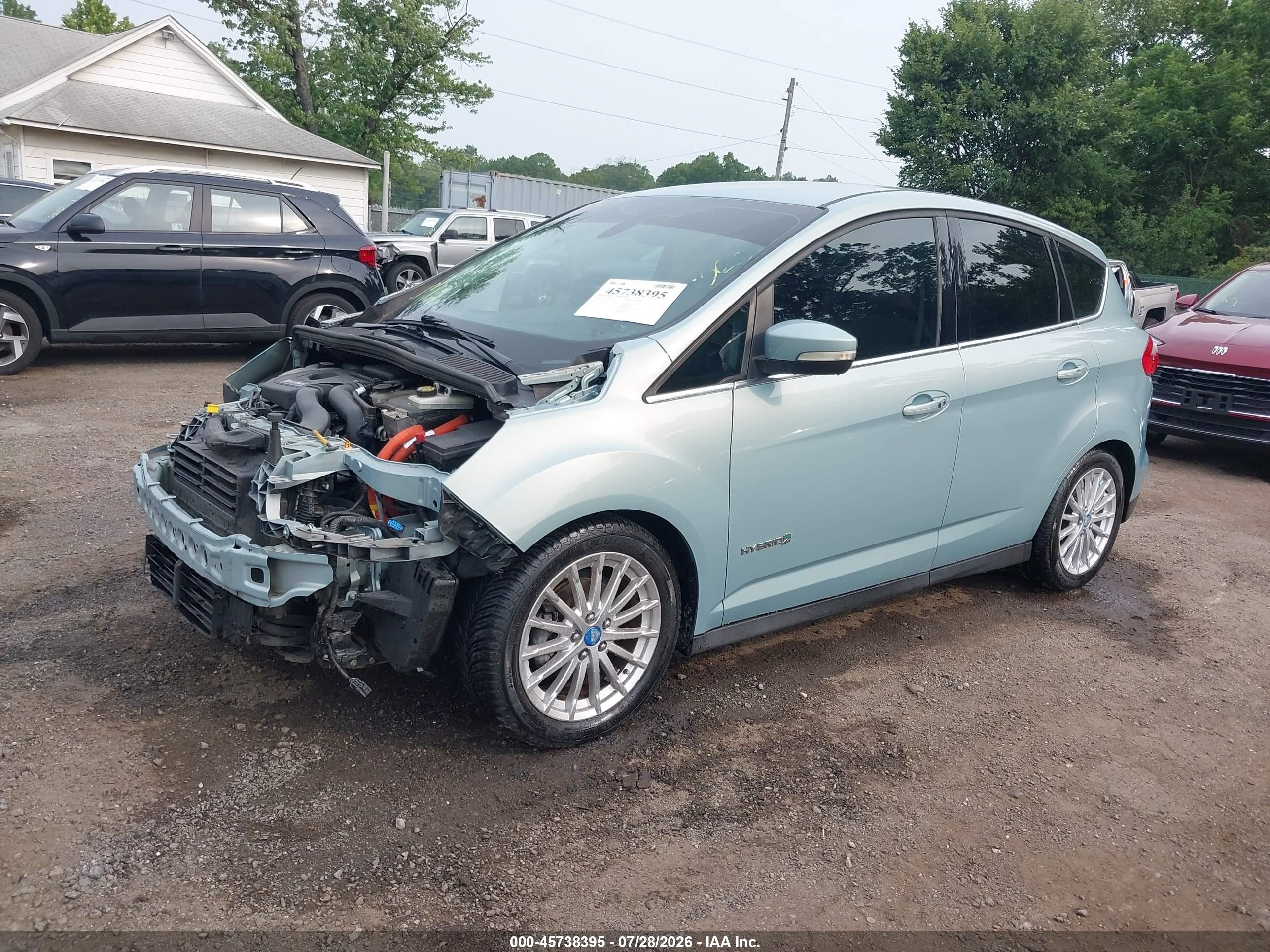 2013 Ford C-max Hybrid Sel Light Blue vin: 1FADP5BU0DL518162
