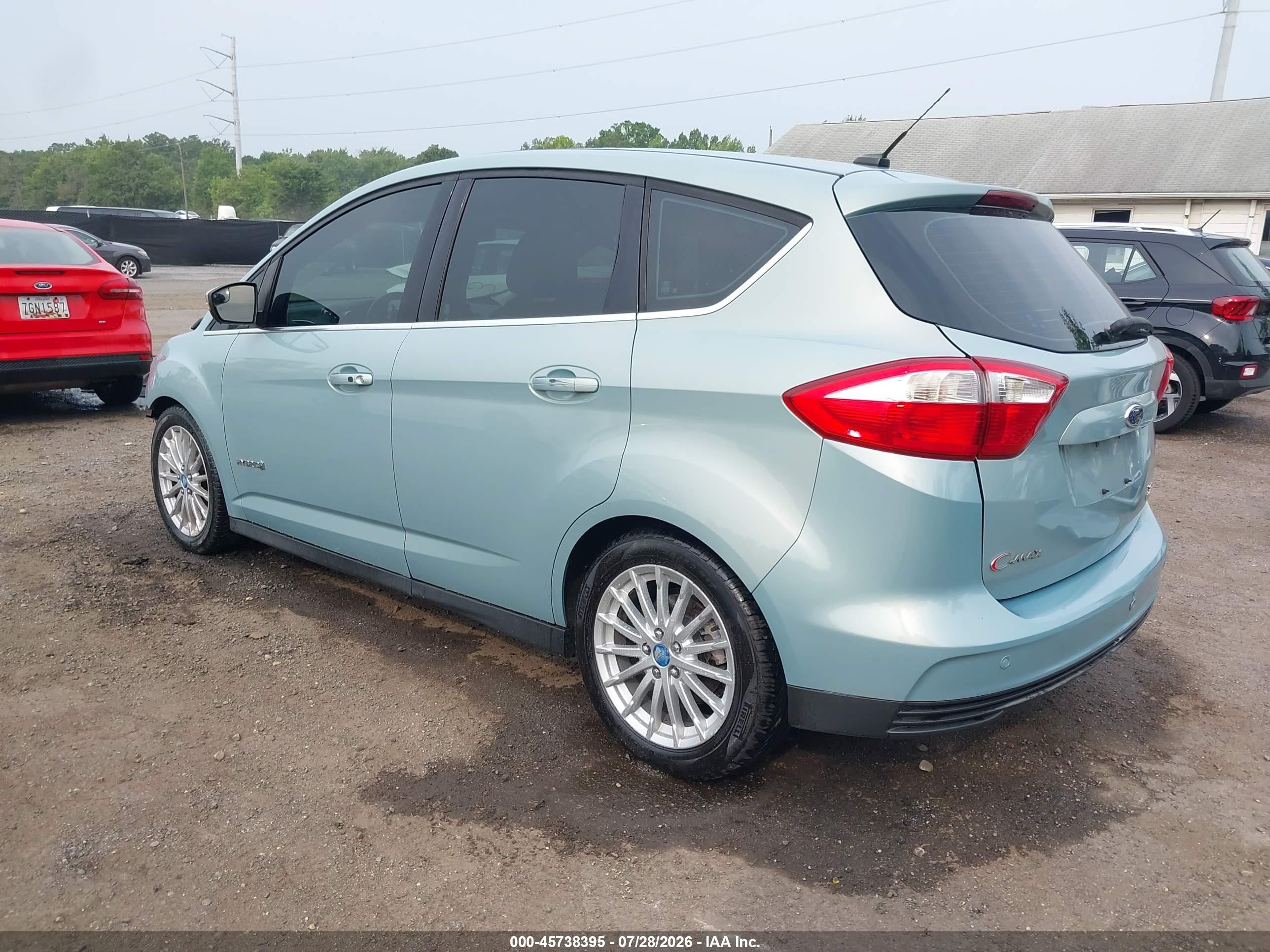 2013 Ford C-max Hybrid Sel Light Blue vin: 1FADP5BU0DL518162