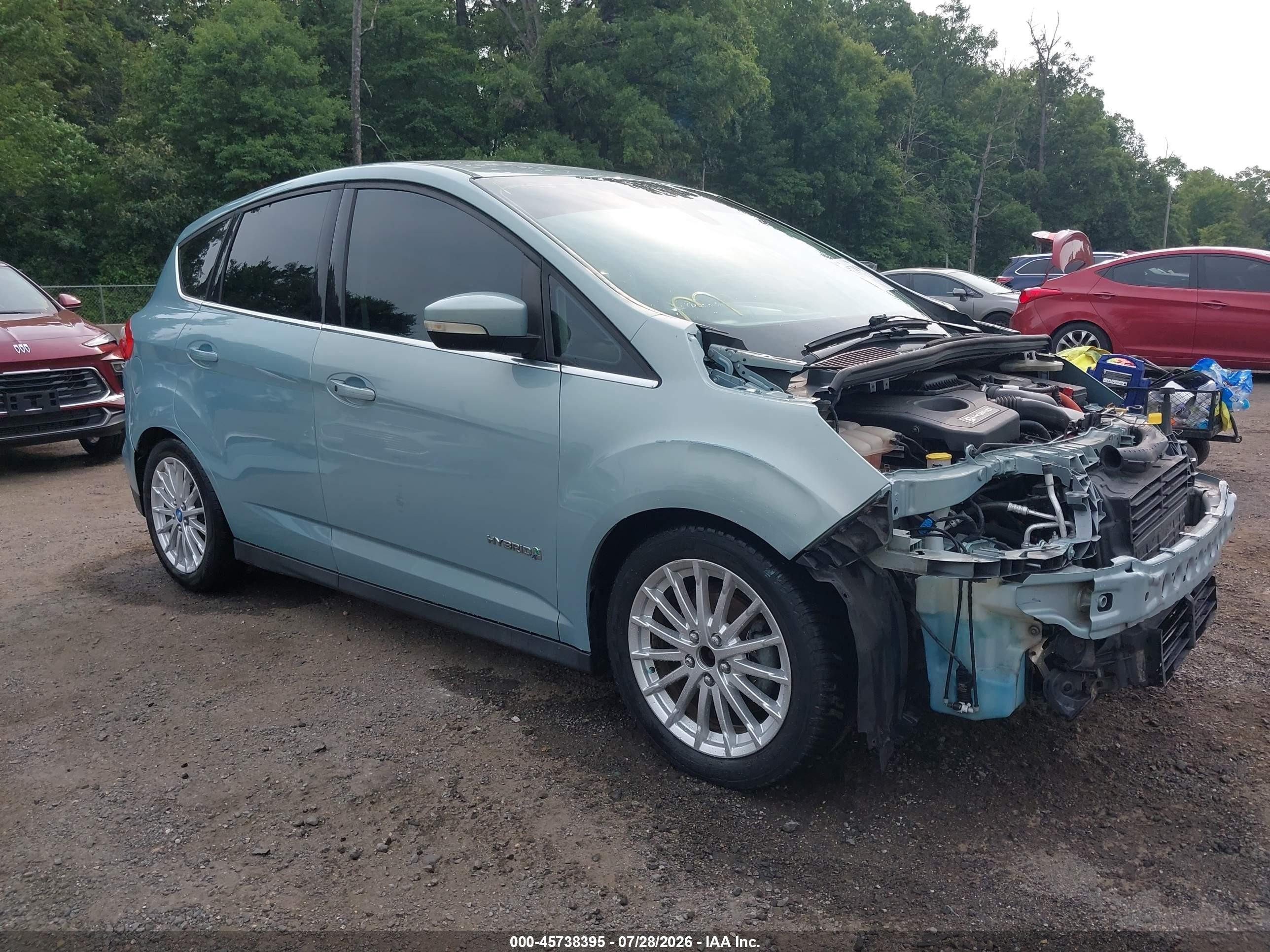 2013 Ford C-max Hybrid Sel Light Blue vin: 1FADP5BU0DL518162