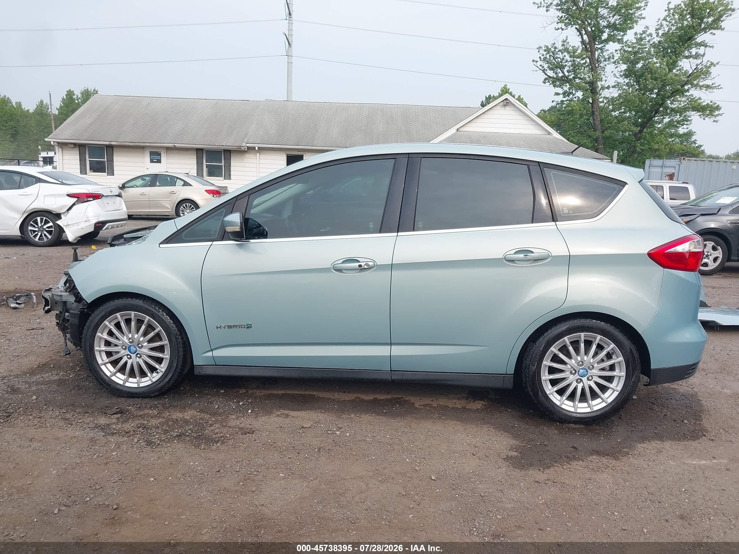 2013 Ford C-max Hybrid Sel Light Blue vin: 1FADP5BU0DL518162