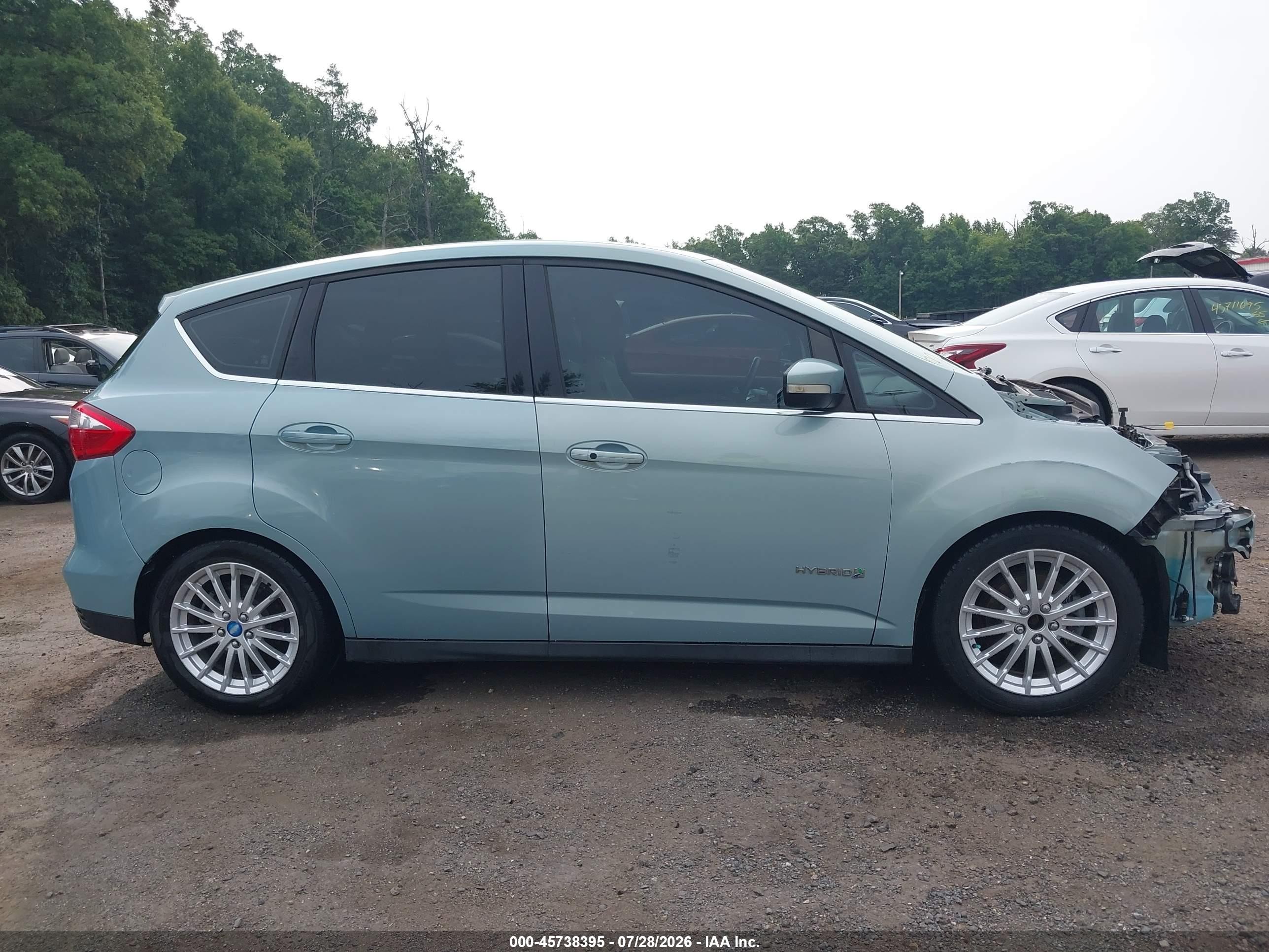 2013 Ford C-max Hybrid Sel Light Blue vin: 1FADP5BU0DL518162
