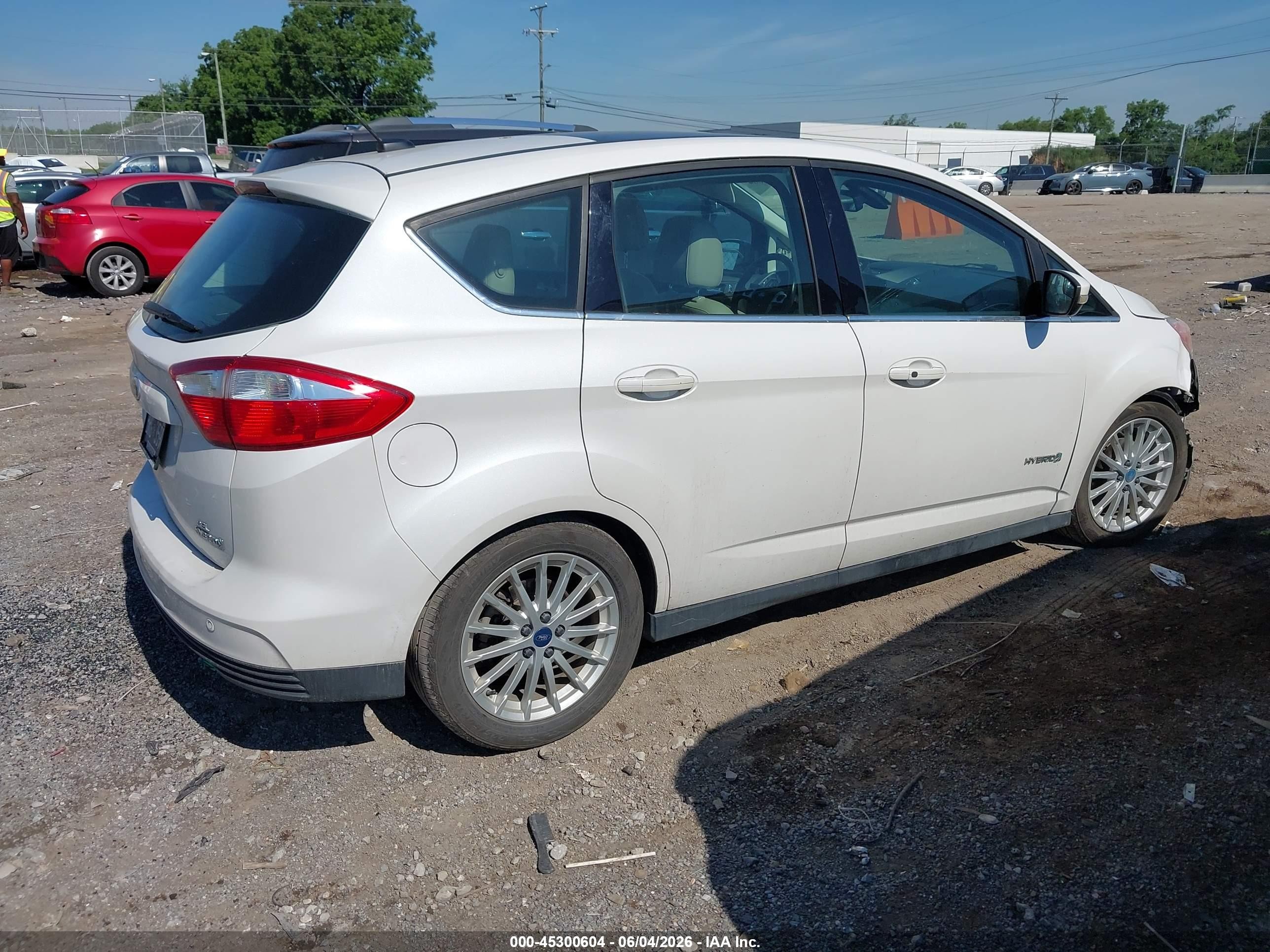 2013 Ford C-max Hybrid Sel White vin: 1FADP5BU0DL530277
