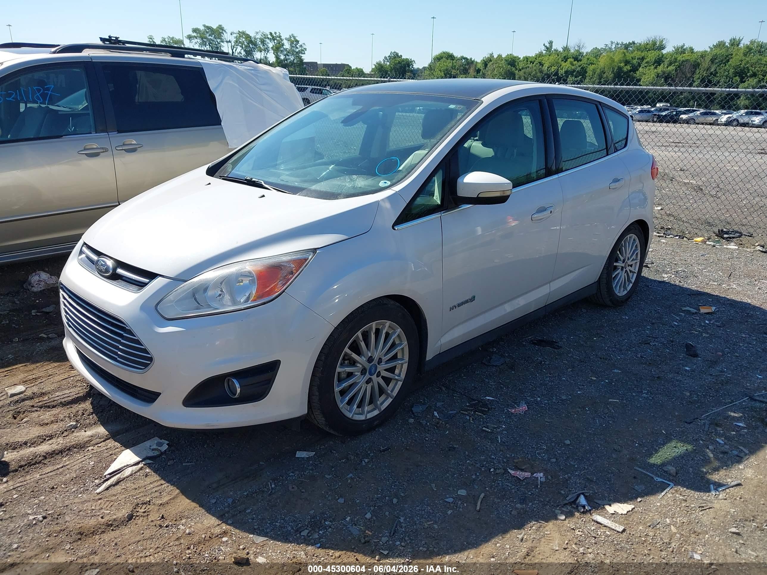2013 Ford C-max Hybrid Sel White vin: 1FADP5BU0DL530277