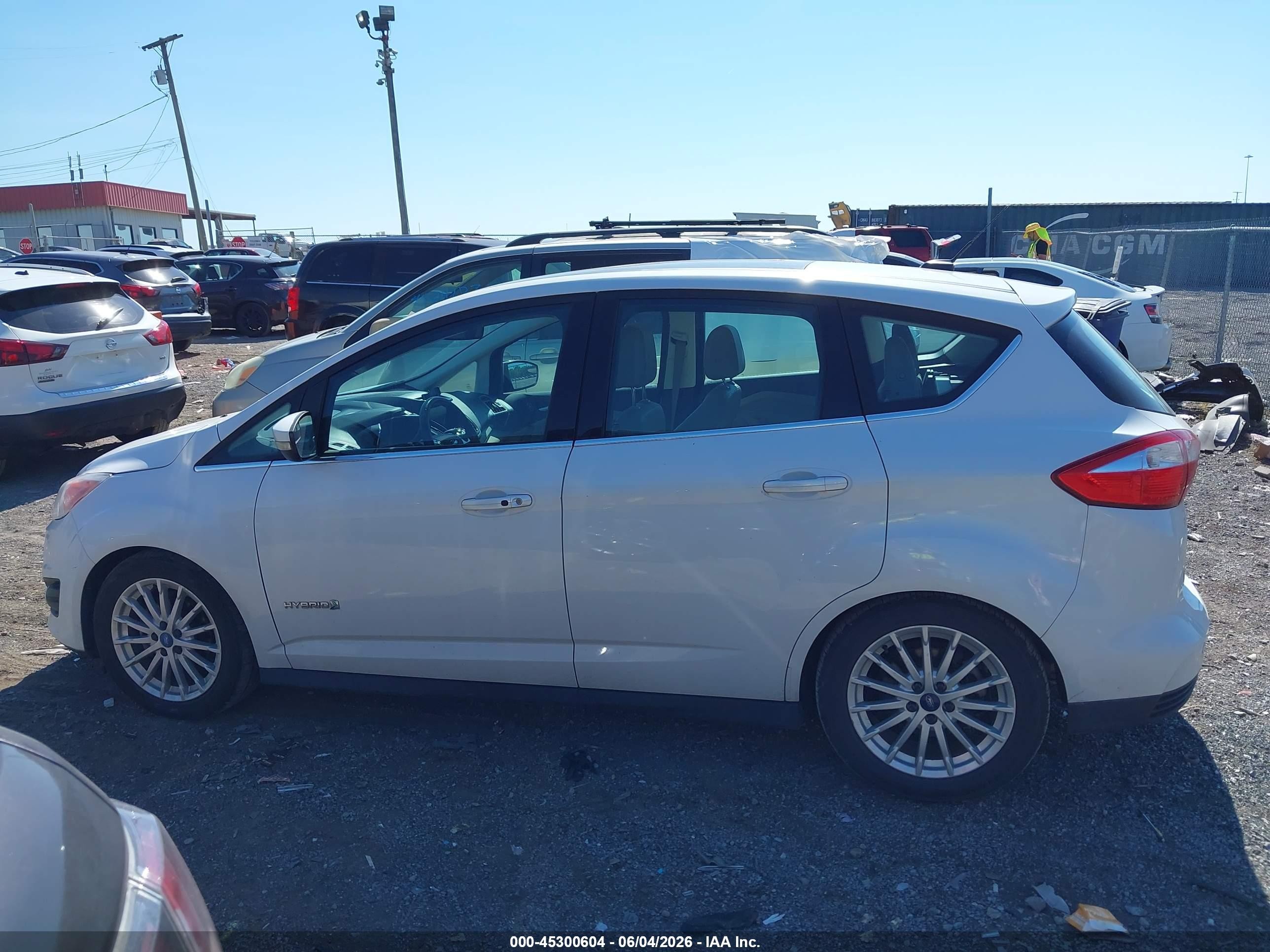 2013 Ford C-max Hybrid Sel White vin: 1FADP5BU0DL530277