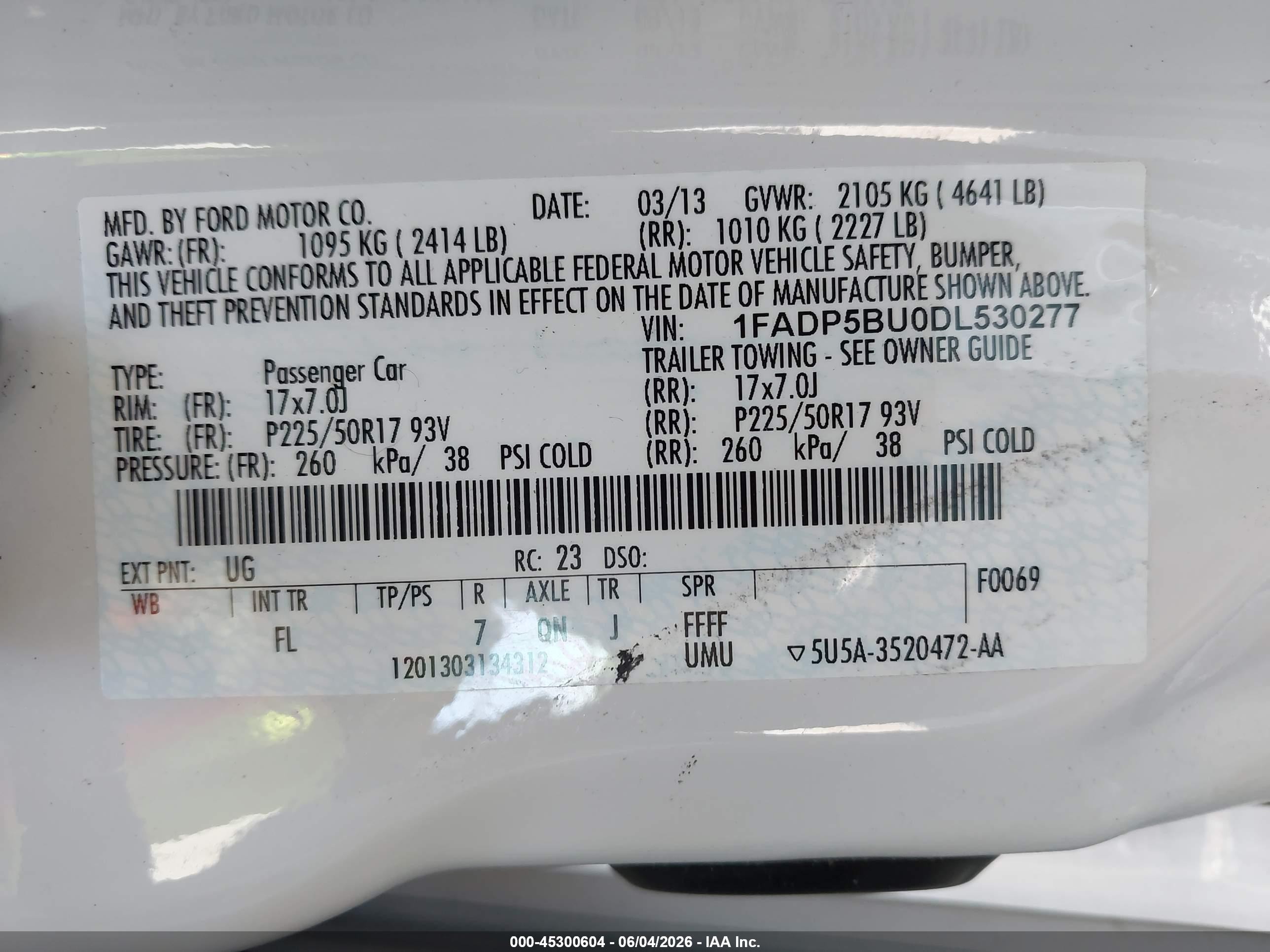 2013 Ford C-max Hybrid Sel White vin: 1FADP5BU0DL530277