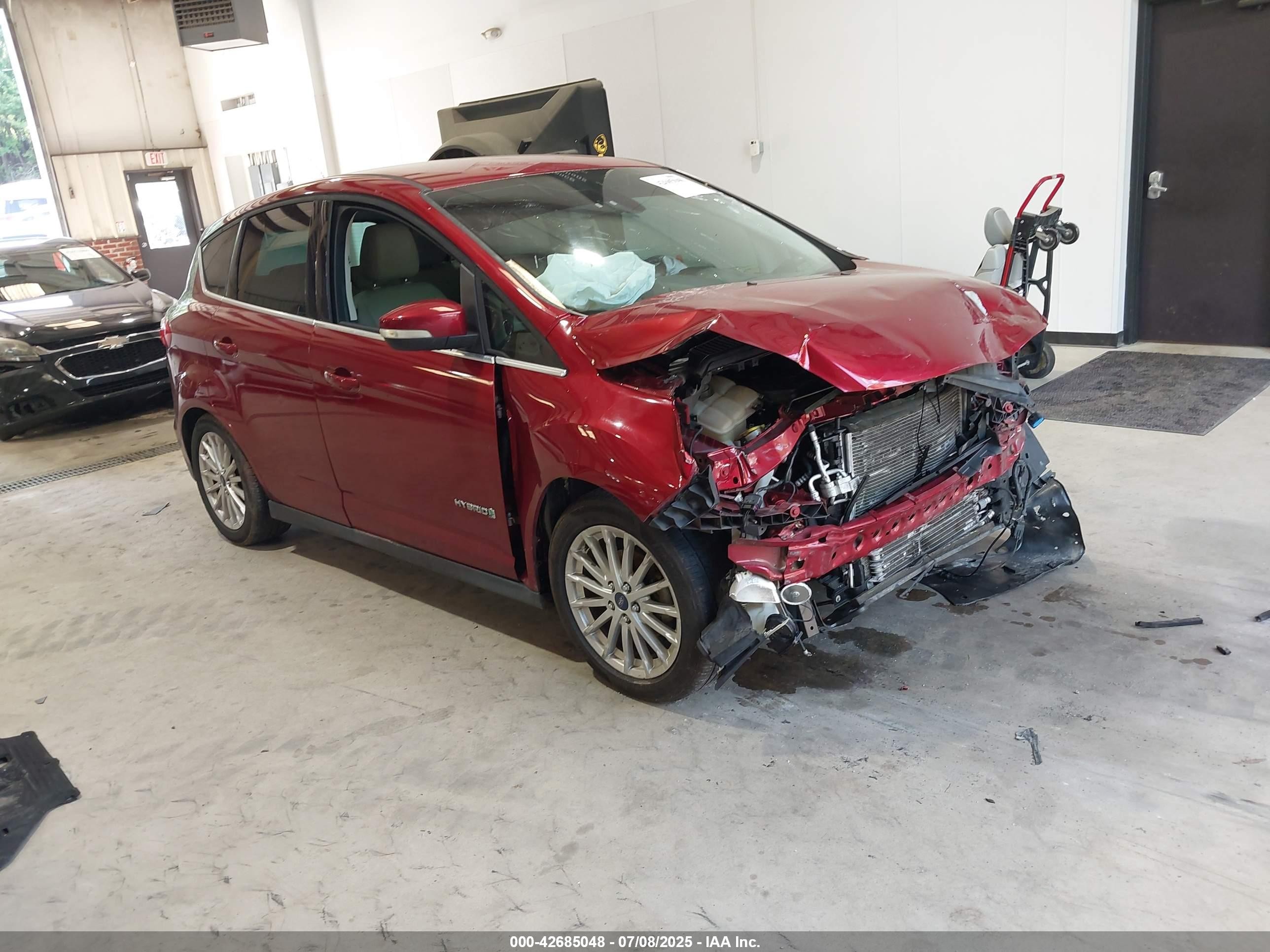 2013 Ford C-max Hybrid Sel Red vin: 1FADP5BU0DL544342