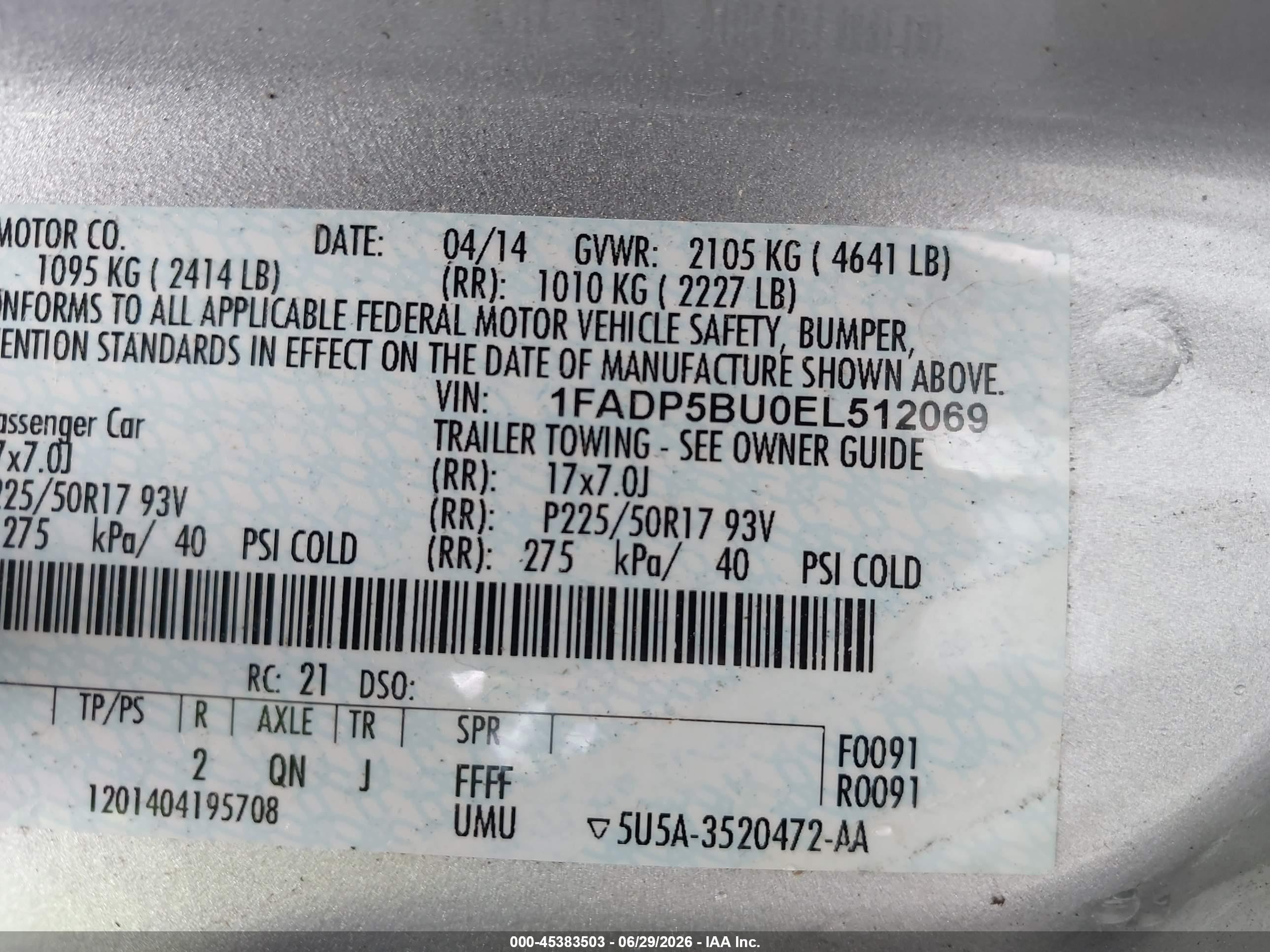 2014 Ford C-max Hybrid Sel Silver vin: 1FADP5BU0EL512069
