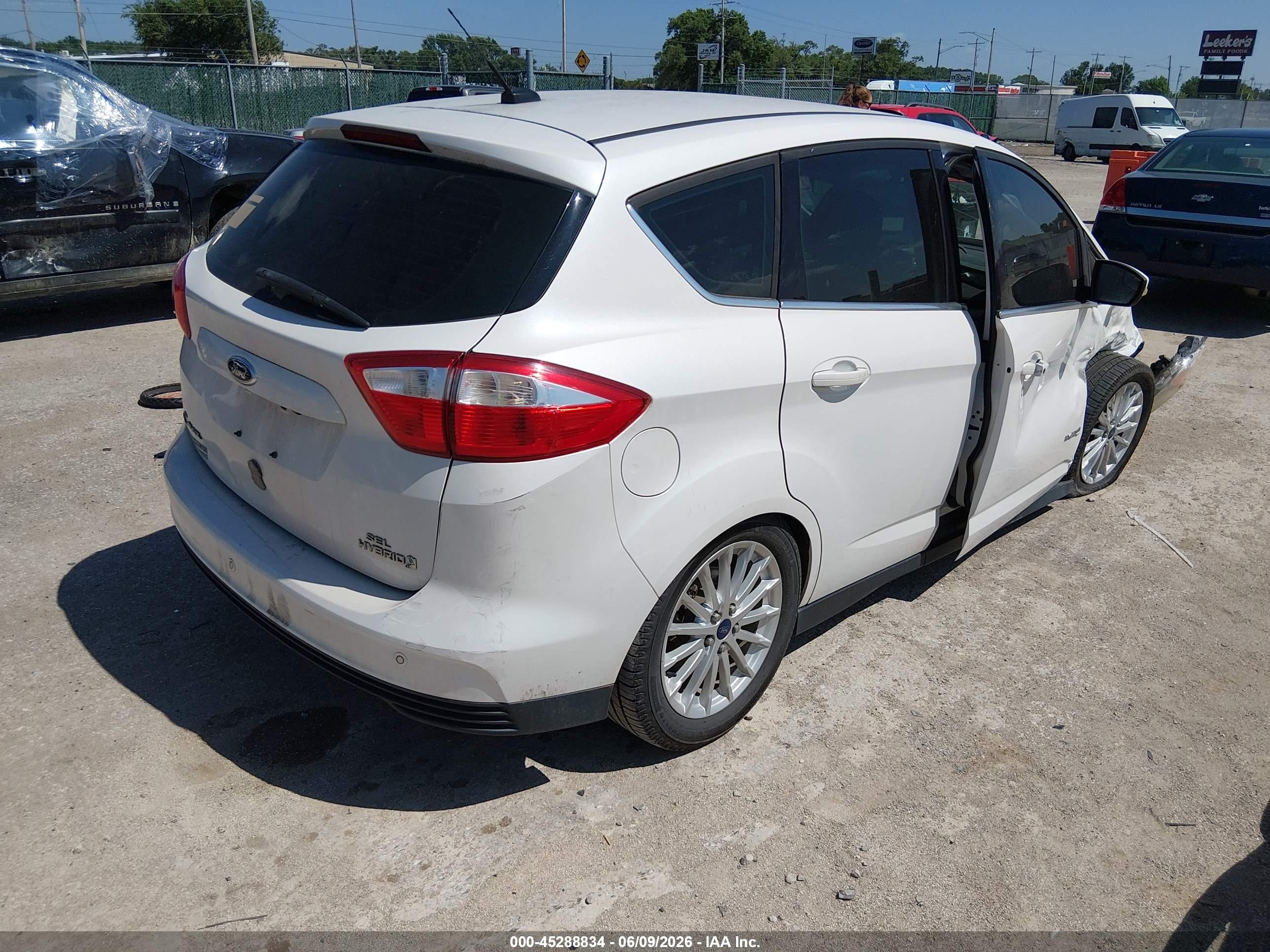 2014 Ford C-max Hybrid Sel White vin: 1FADP5BU0EL518535