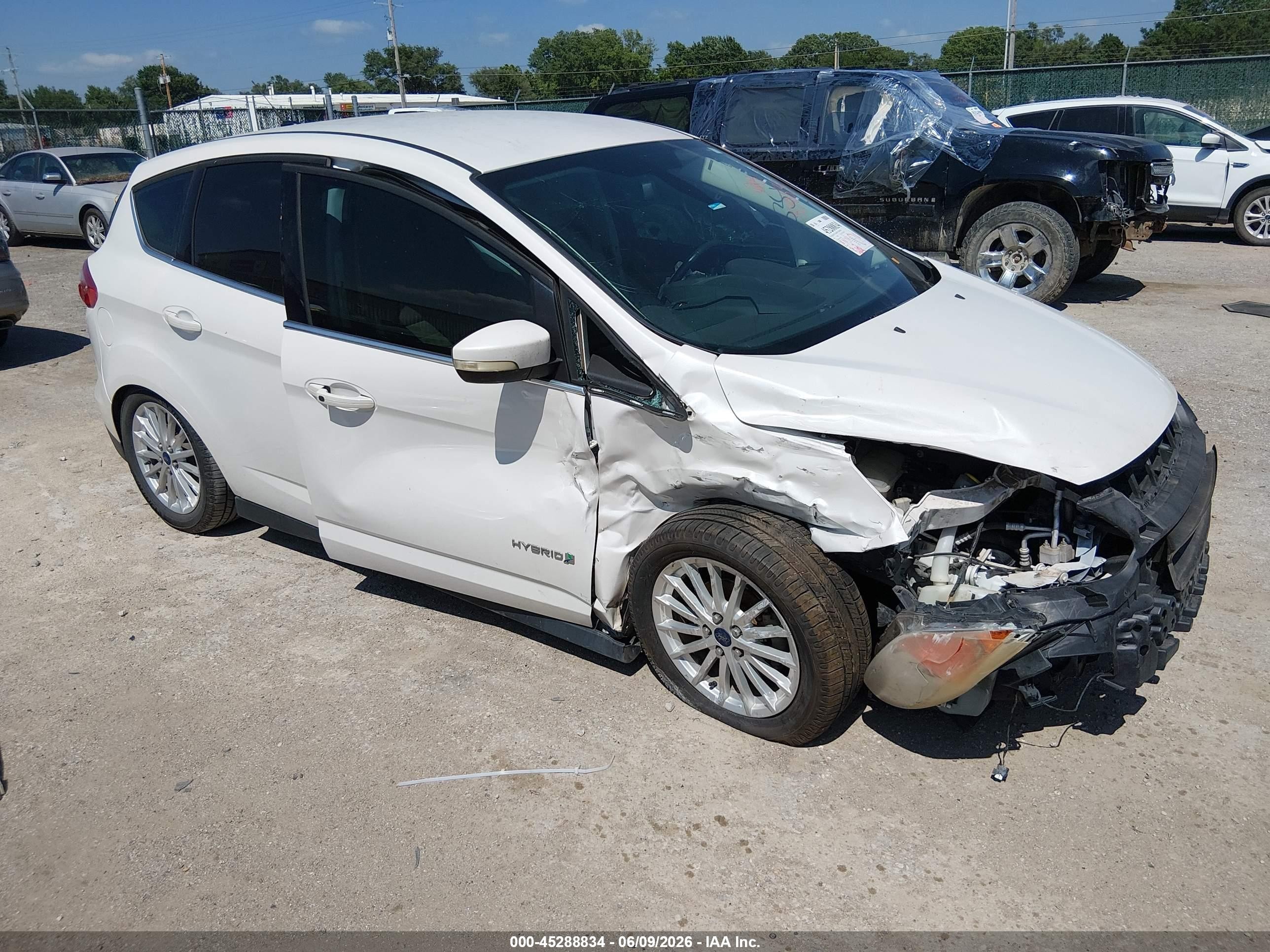 2014 Ford C-max Hybrid Sel White vin: 1FADP5BU0EL518535