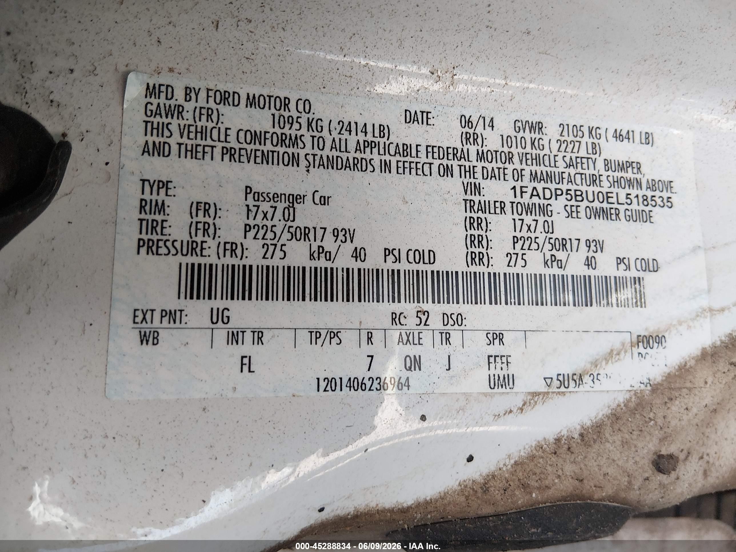 2014 Ford C-max Hybrid Sel White vin: 1FADP5BU0EL518535