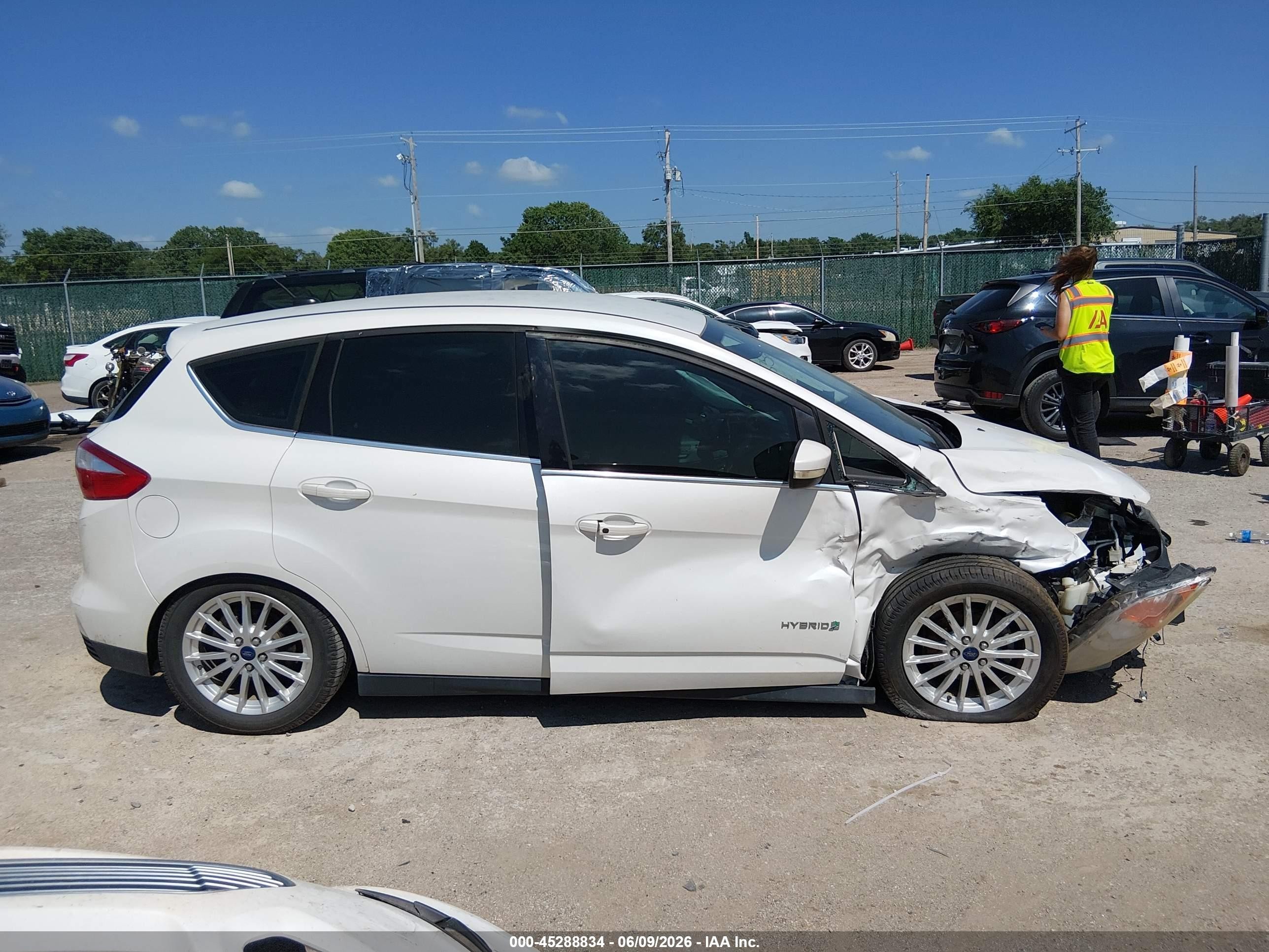 2014 Ford C-max Hybrid Sel White vin: 1FADP5BU0EL518535