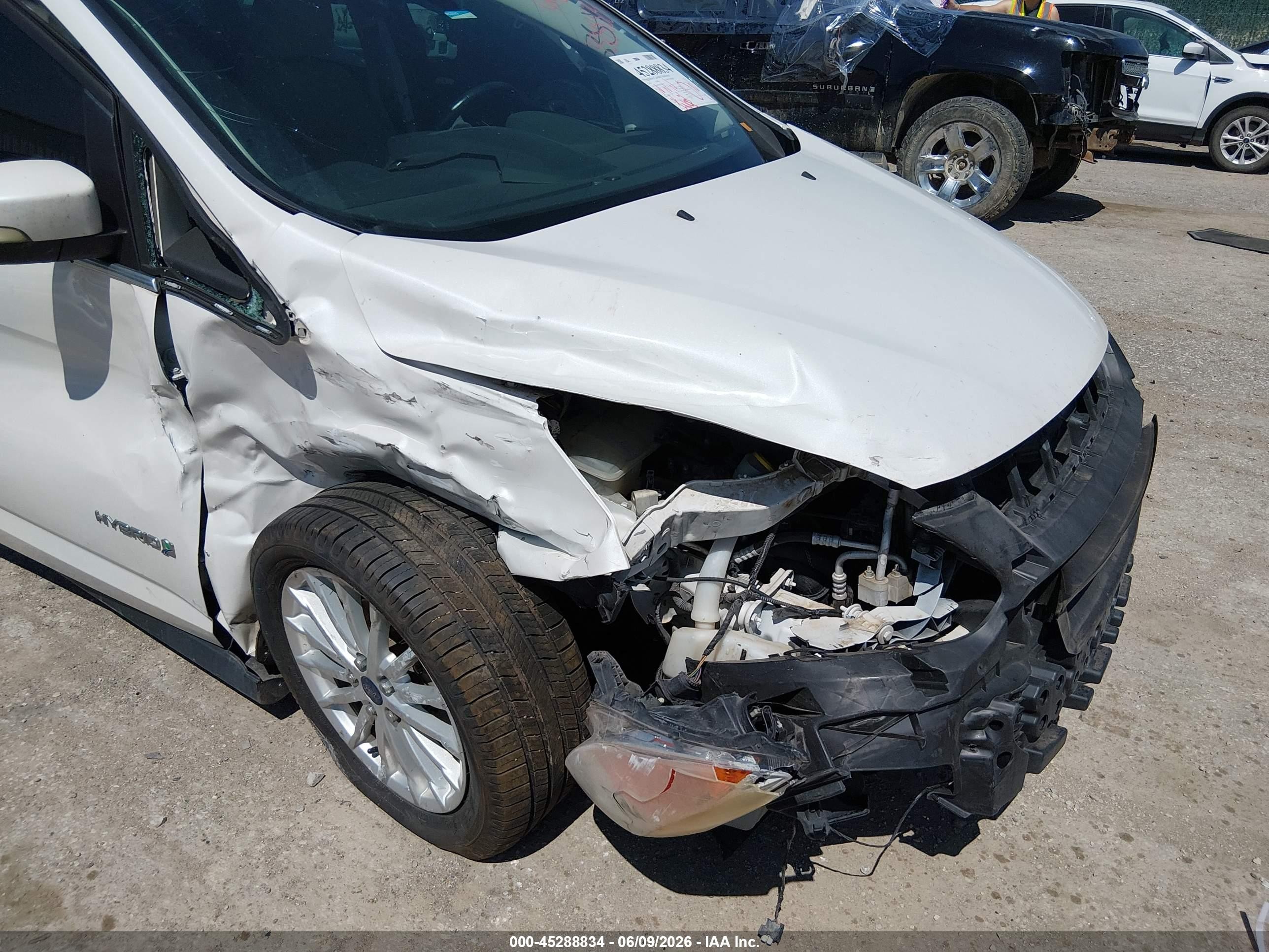2014 Ford C-max Hybrid Sel White vin: 1FADP5BU0EL518535