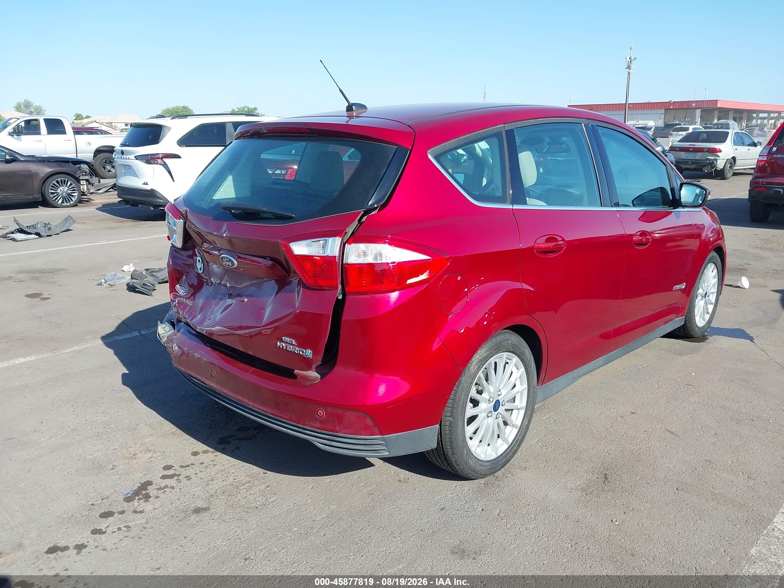 2015 Ford C-max Hybrid Sel Red vin: 1FADP5BU0FL105399
