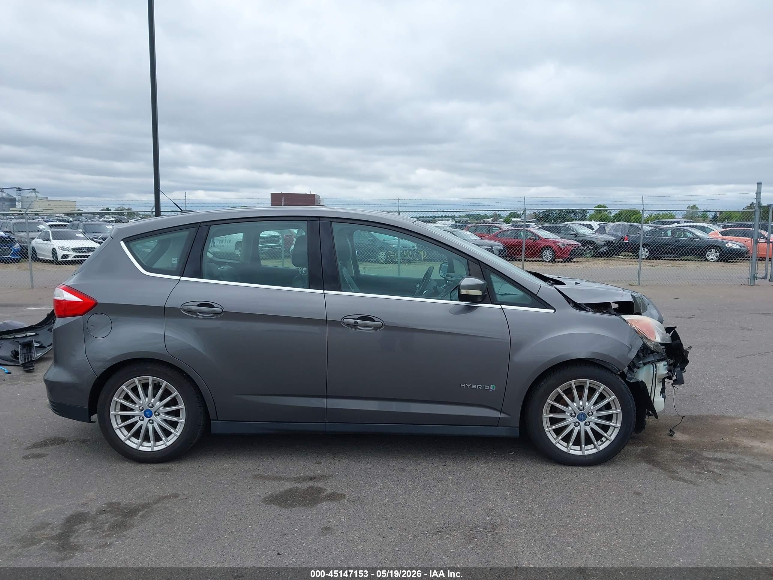2013 Ford C-max Hybrid Sel Gray vin: 1FADP5BU1DL520258