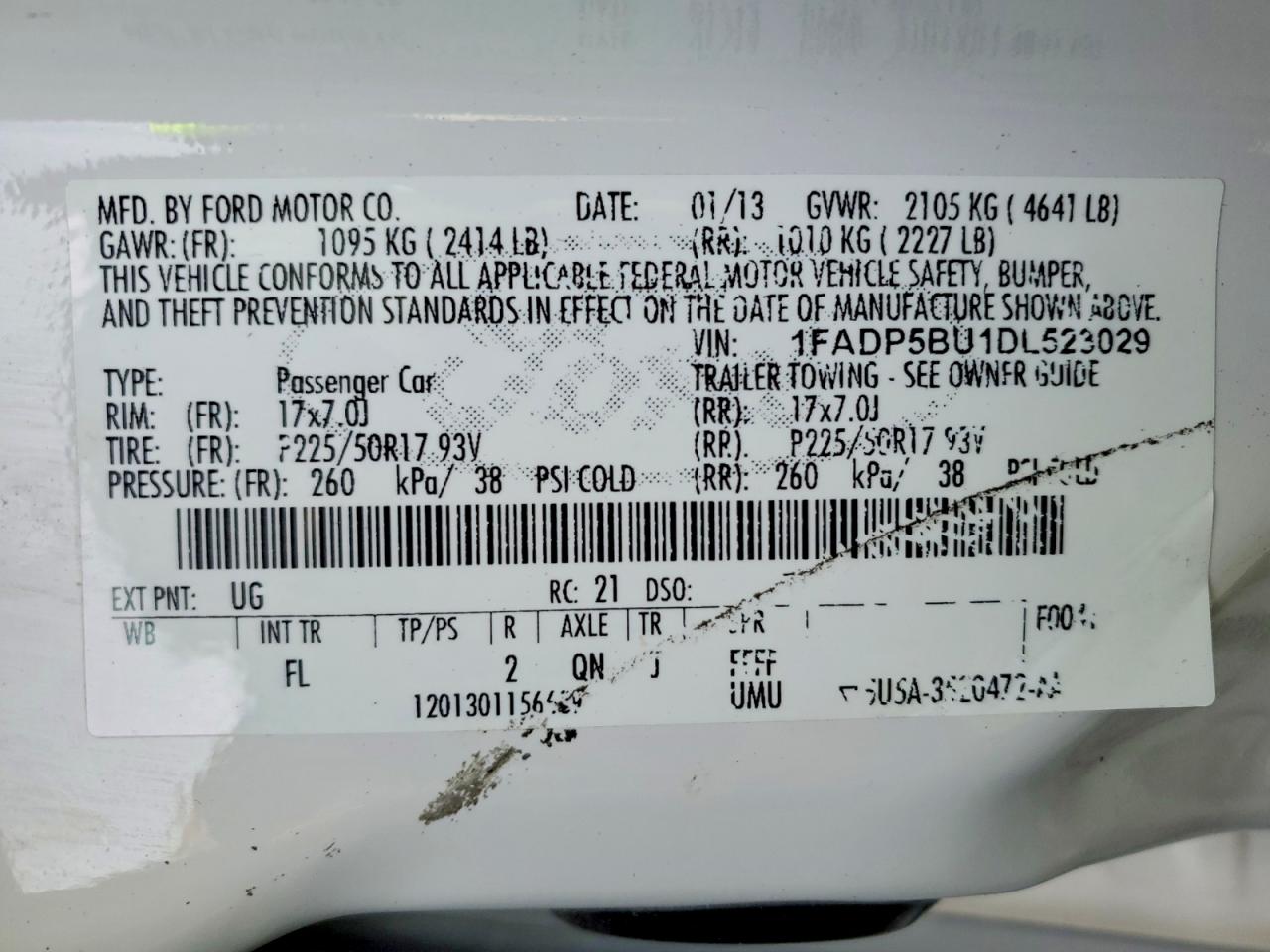 2013 Ford C-max Sel White vin: 1FADP5BU1DL523029
