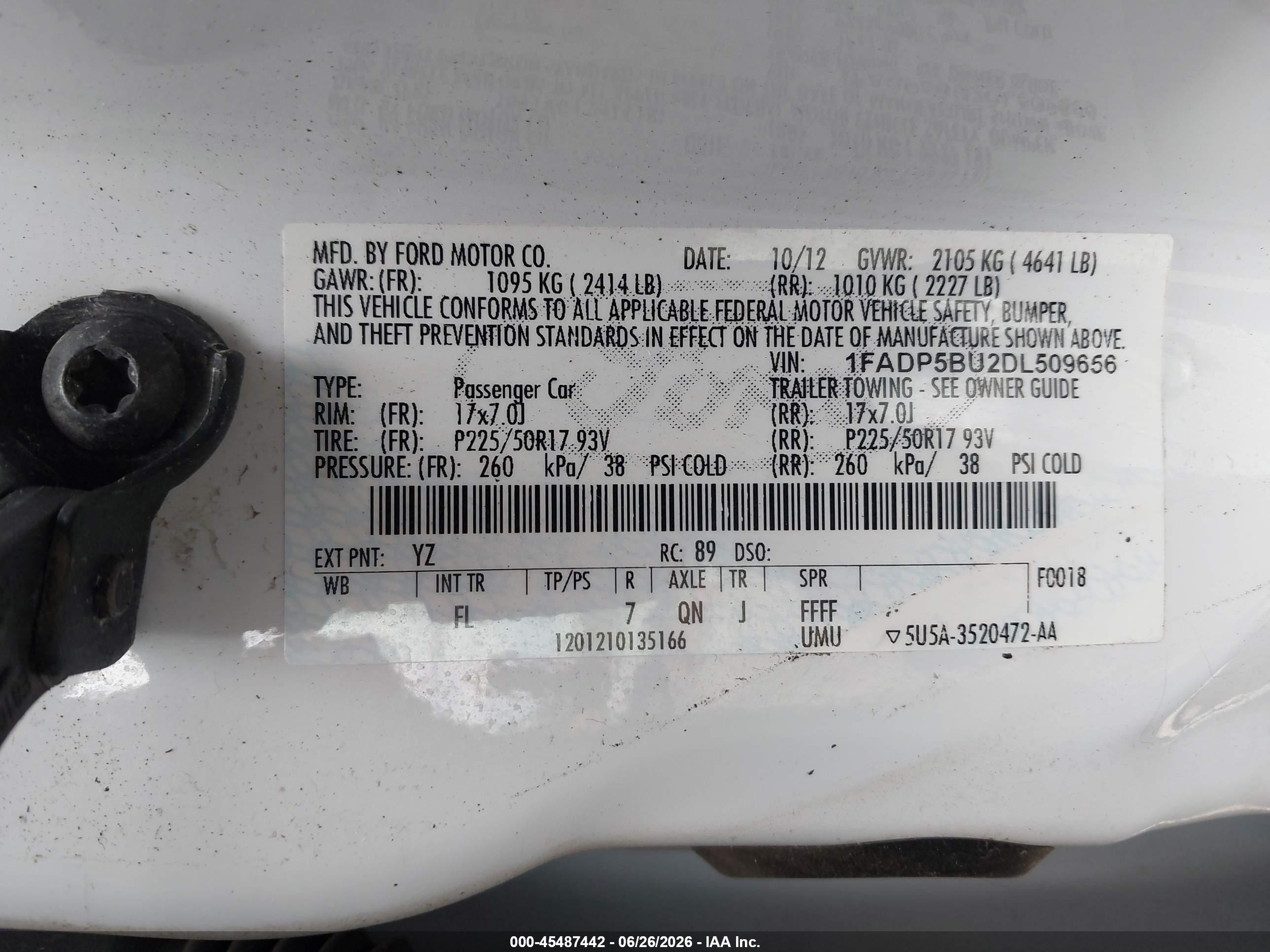 2013 Ford C-max Hybrid Sel Белый vin: 1FADP5BU2DL509656