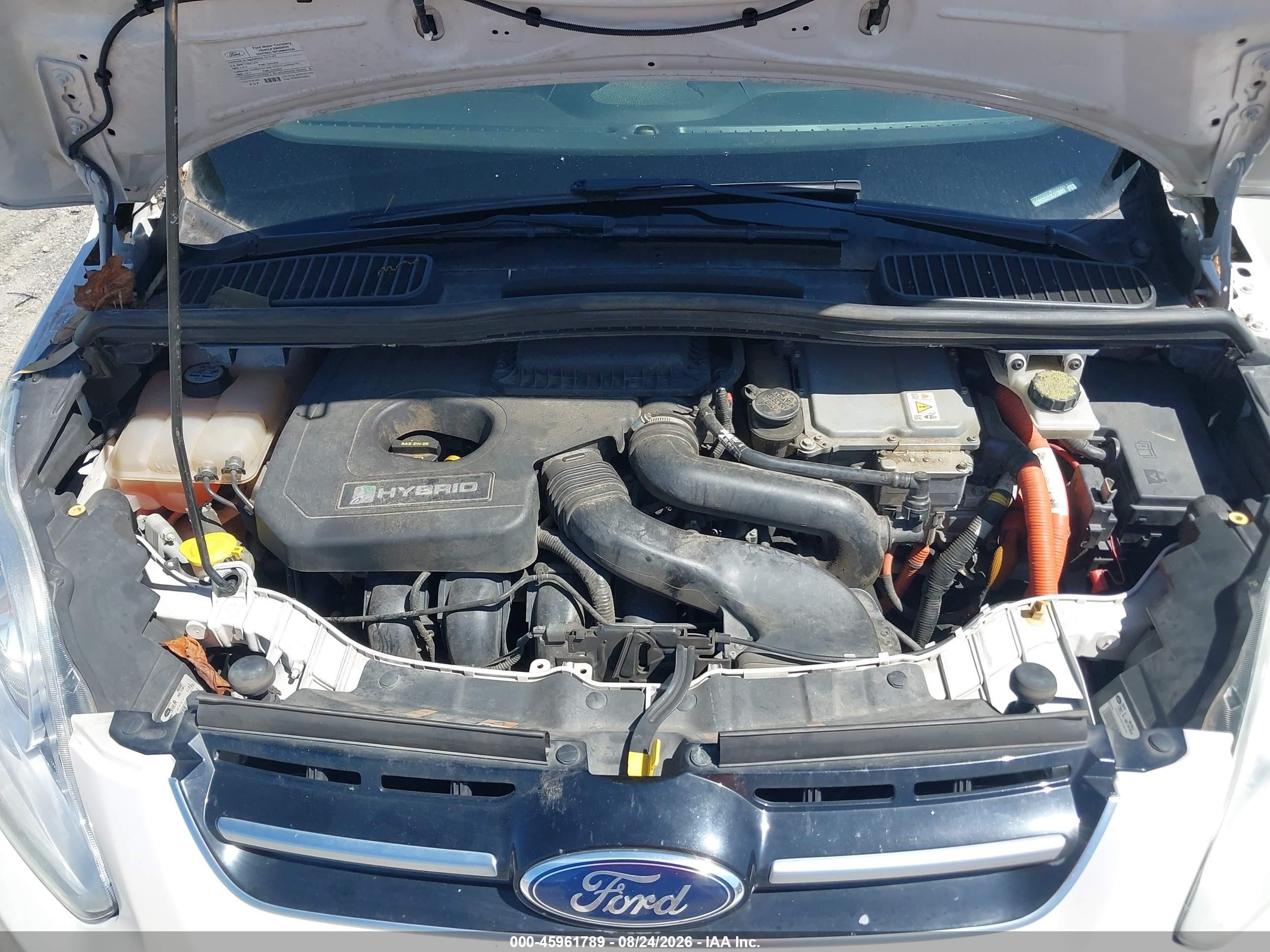 2013 Ford C-max Hybrid Sel White vin: 1FADP5BU2DL513089