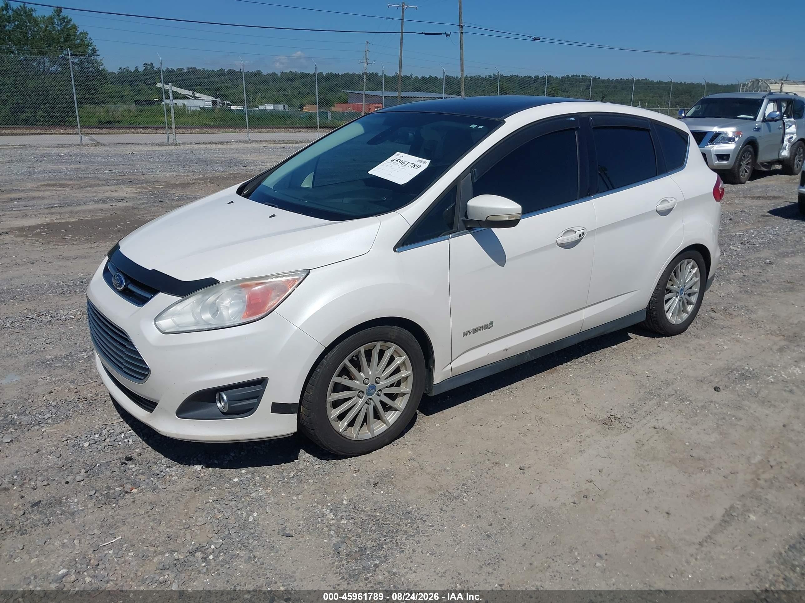 2013 Ford C-max Hybrid Sel White vin: 1FADP5BU2DL513089