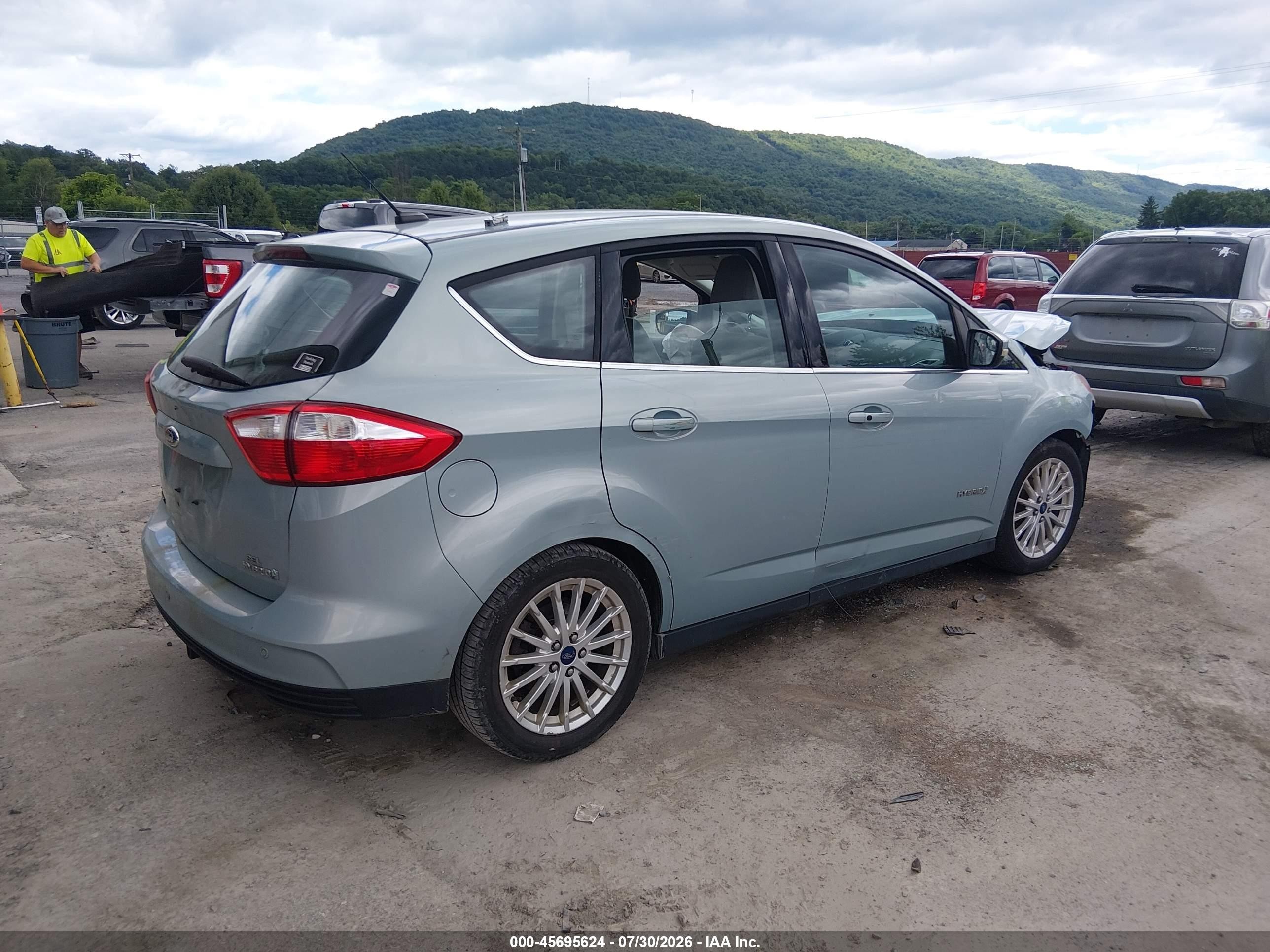2013 Ford C-max Hybrid Sel Light Blue vin: 1FADP5BU2DL533598