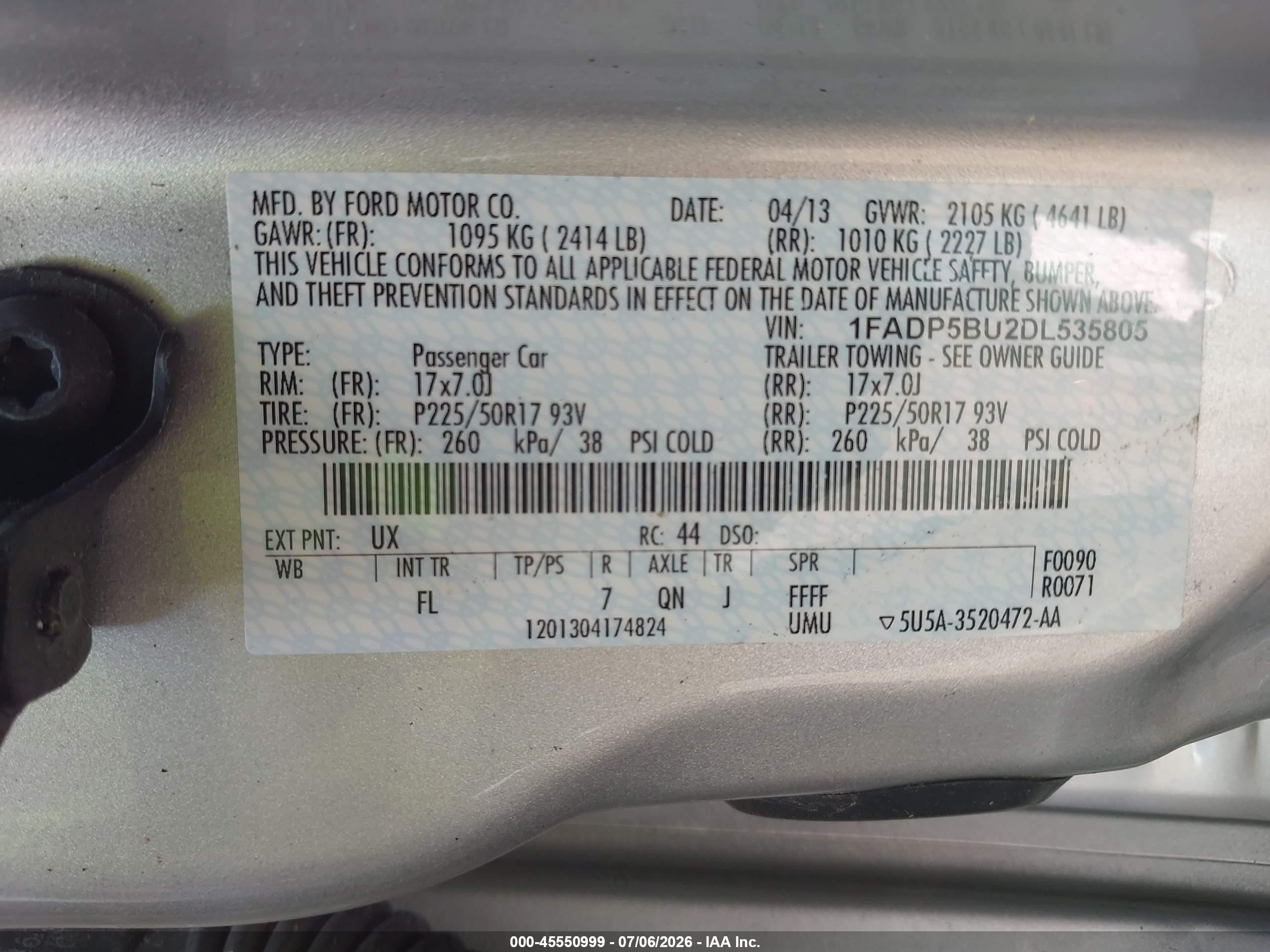 2013 Ford C-max Hybrid Sel Серебряный vin: 1FADP5BU2DL535805