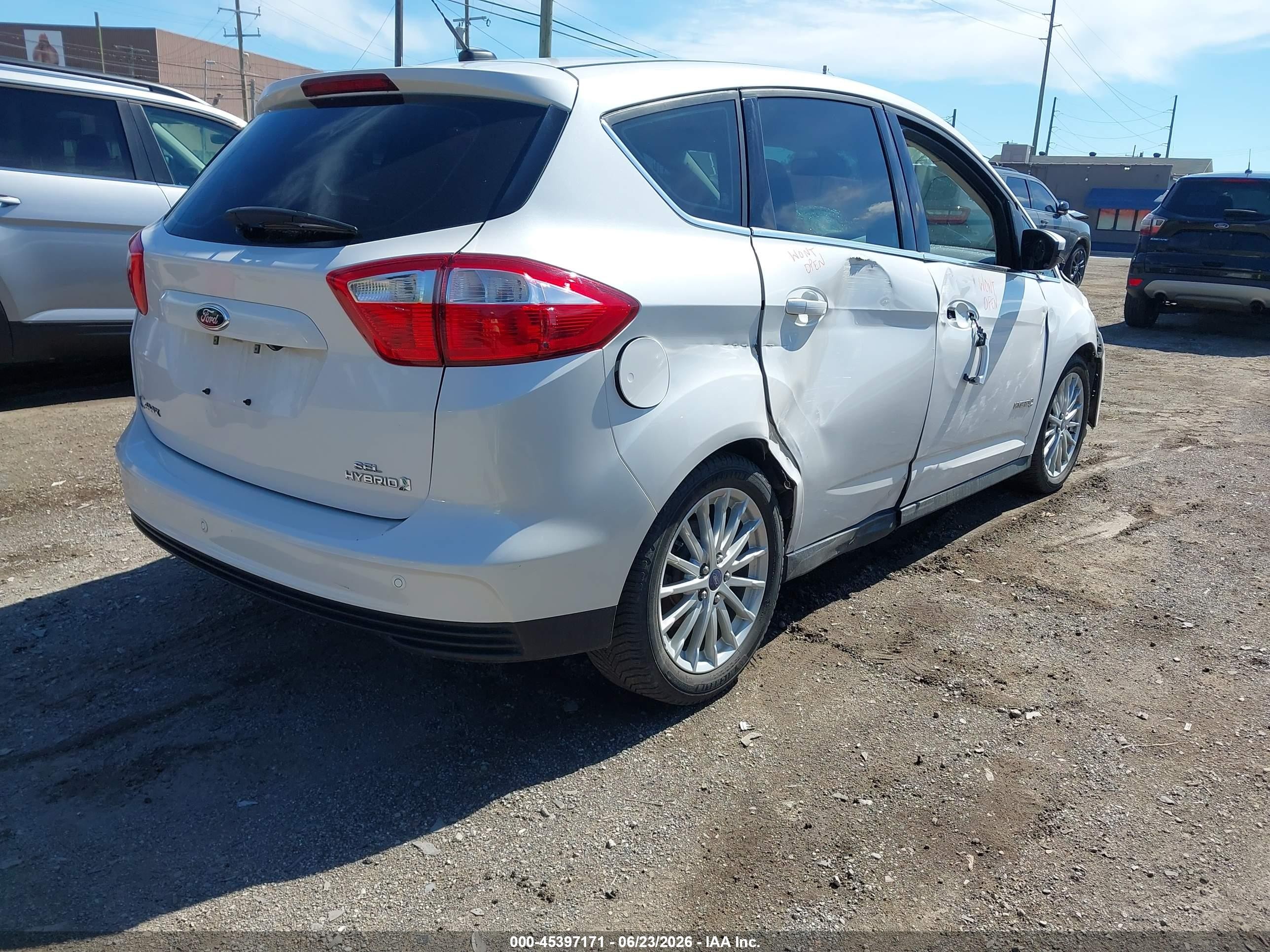 2014 Ford C-max Hybrid Sel White vin: 1FADP5BU2EL504717