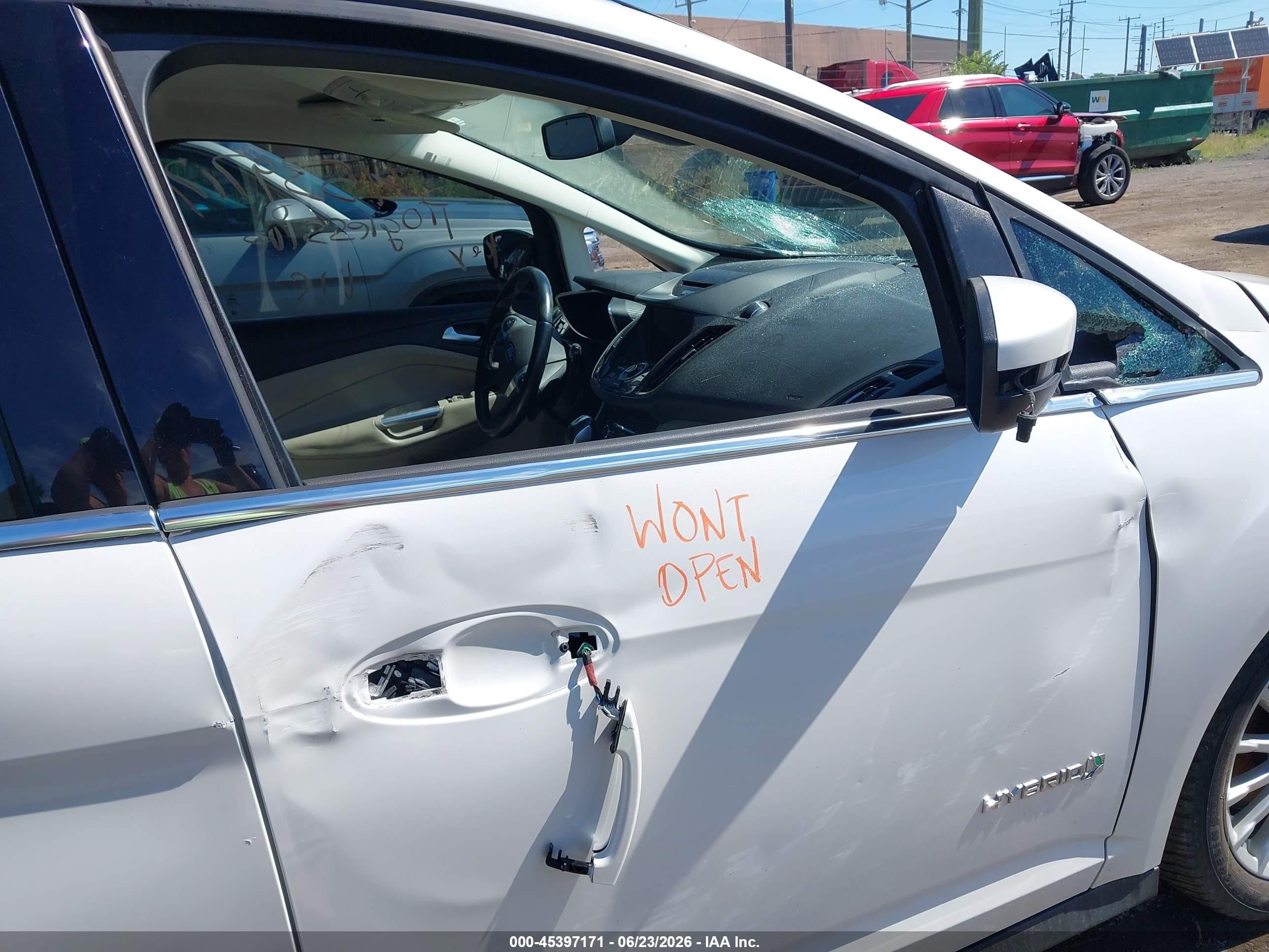 2014 Ford C-max Hybrid Sel White vin: 1FADP5BU2EL504717