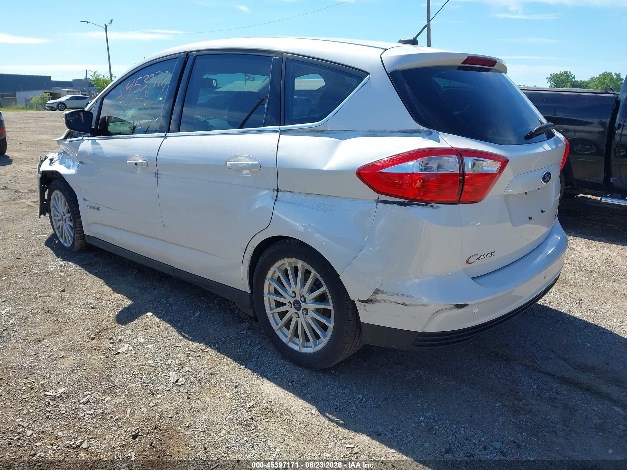2014 Ford C-max Hybrid Sel White vin: 1FADP5BU2EL504717