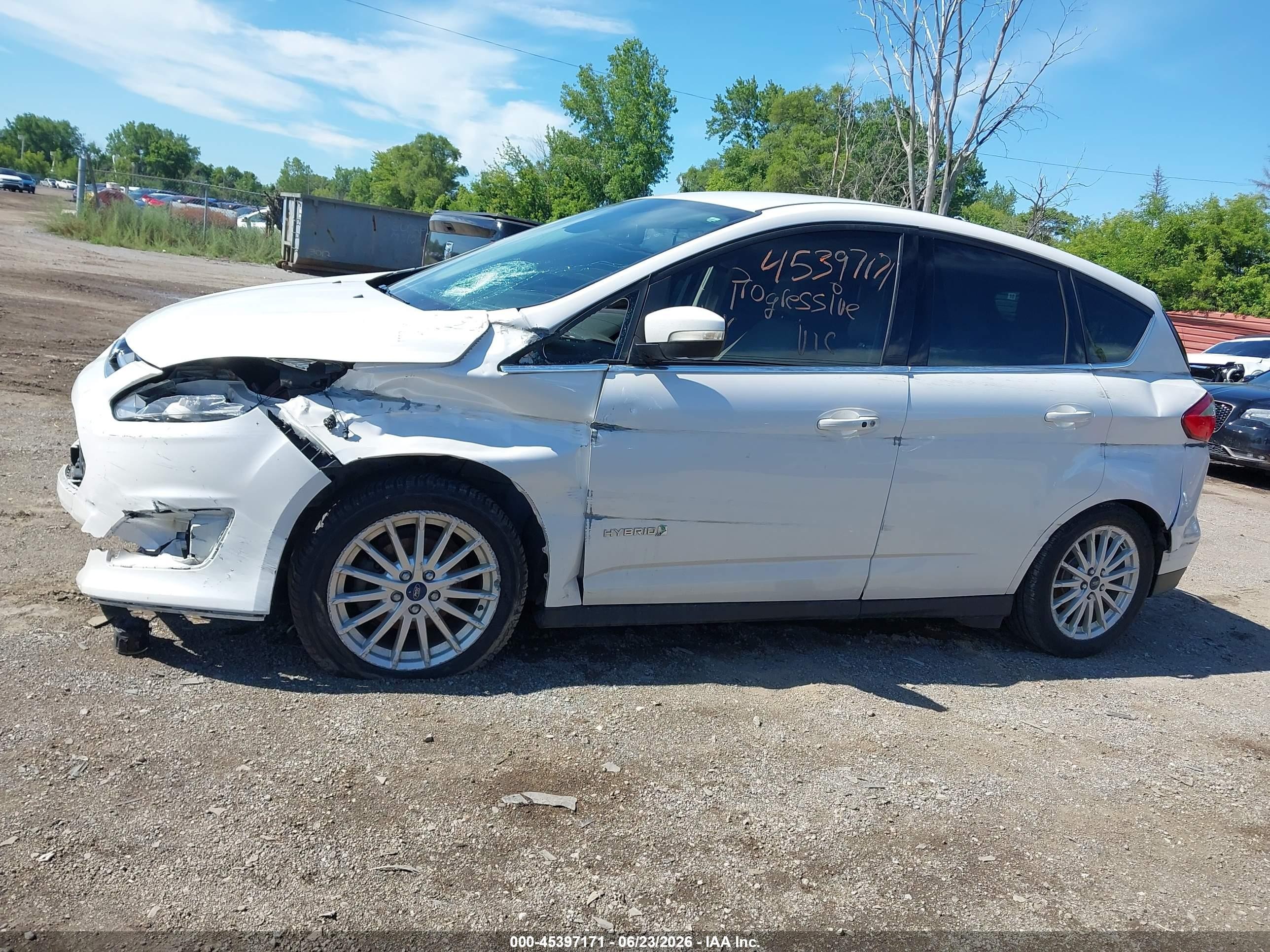 2014 Ford C-max Hybrid Sel White vin: 1FADP5BU2EL504717