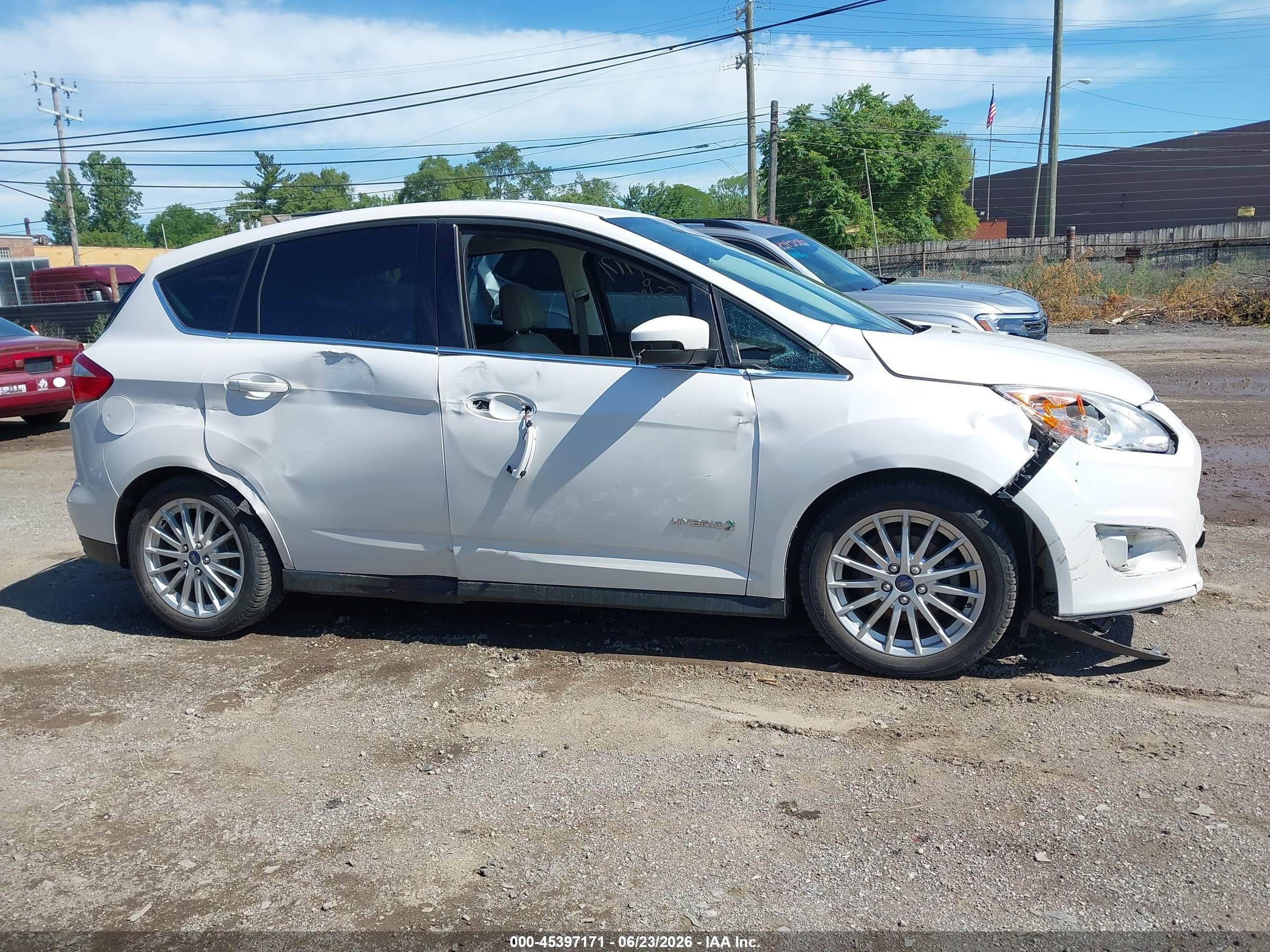 2014 Ford C-max Hybrid Sel White vin: 1FADP5BU2EL504717