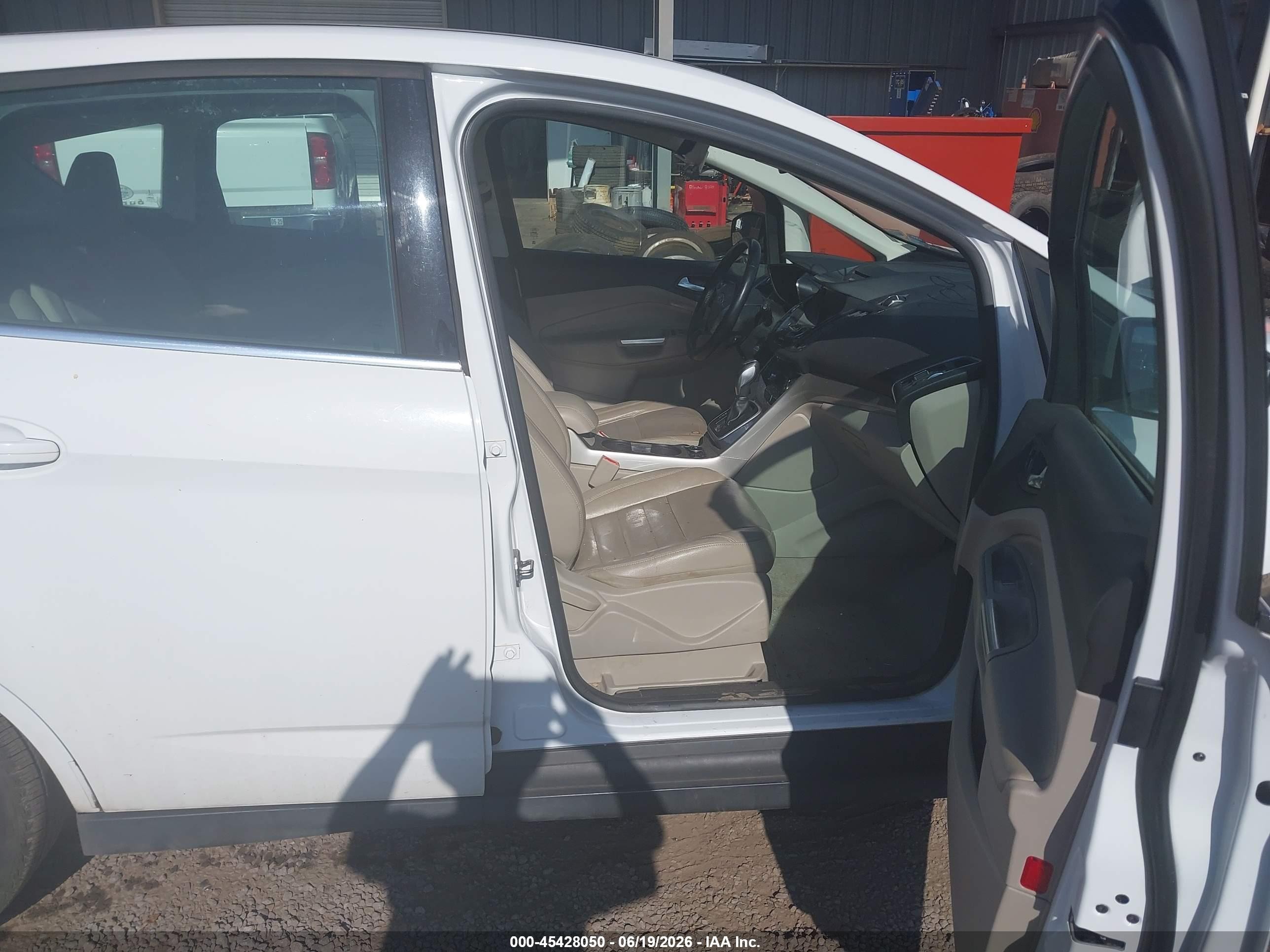 2013 Ford C-max Hybrid Sel White vin: 1FADP5BU3DL500447