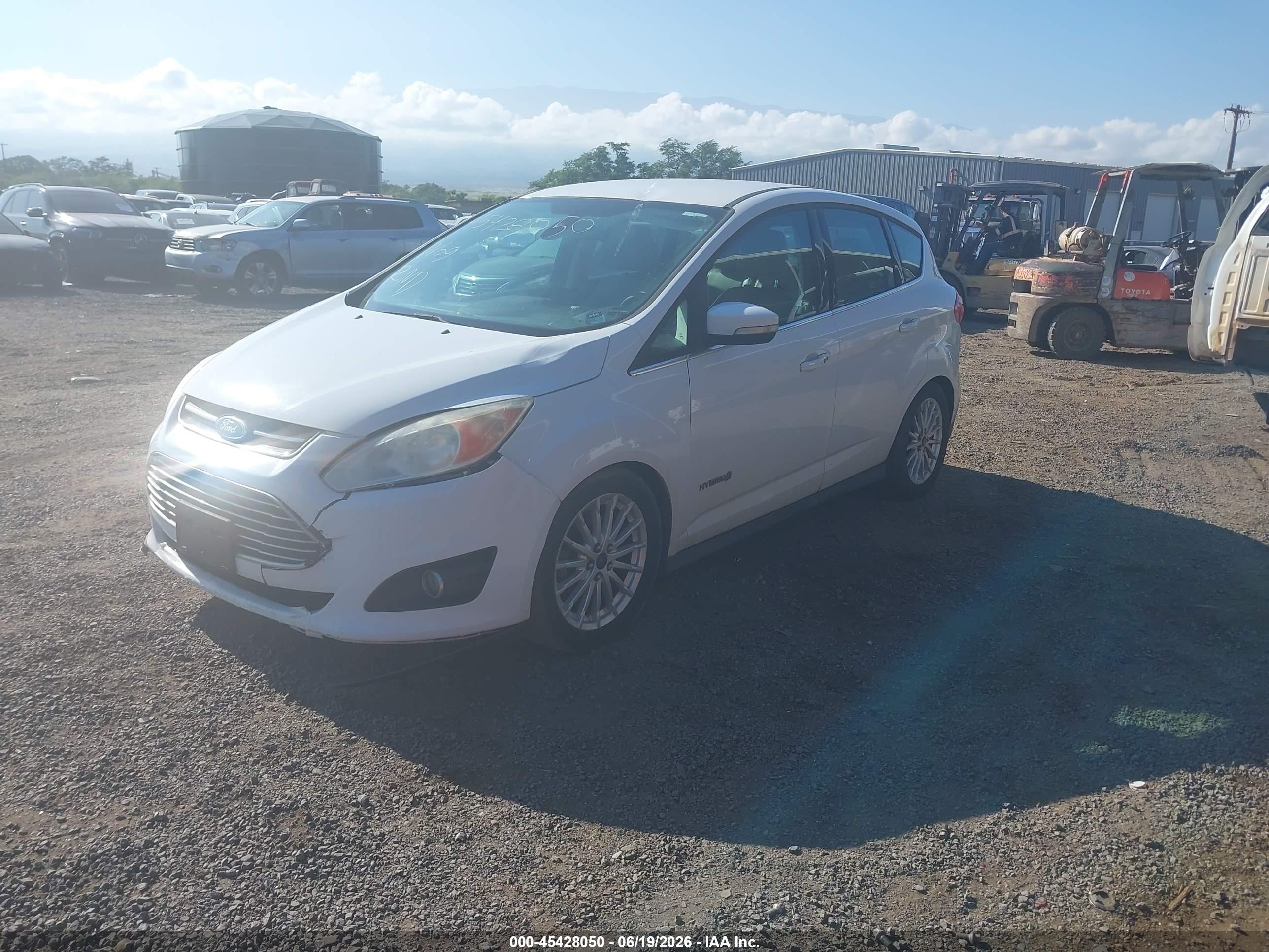 2013 Ford C-max Hybrid Sel White vin: 1FADP5BU3DL500447