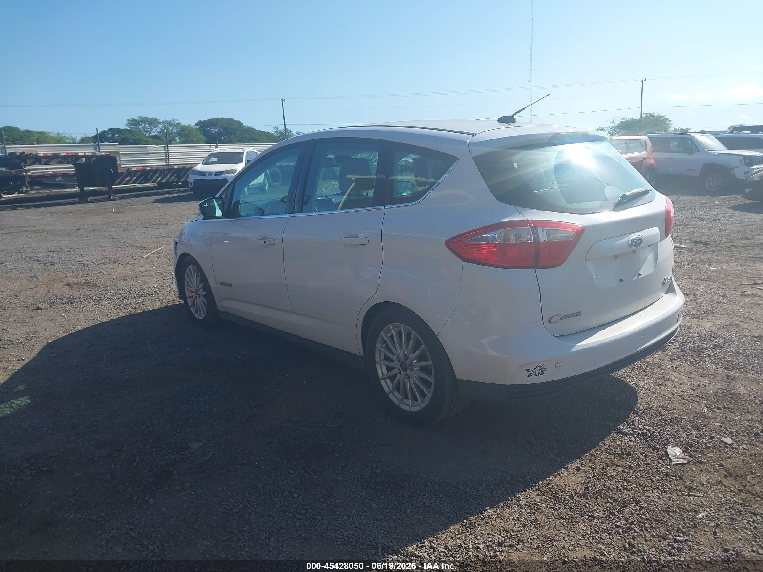 2013 Ford C-max Hybrid Sel White vin: 1FADP5BU3DL500447