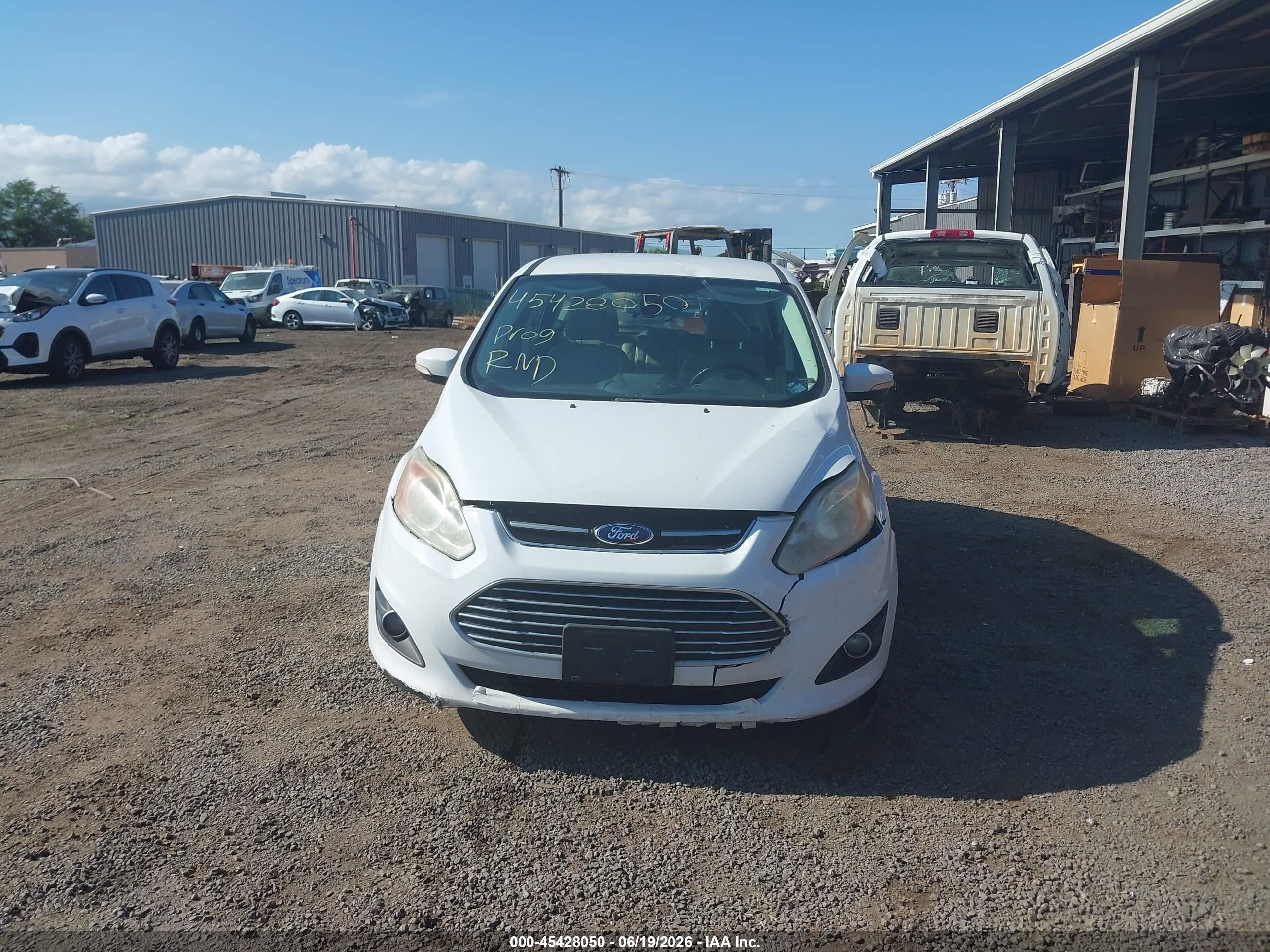 2013 Ford C-max Hybrid Sel White vin: 1FADP5BU3DL500447
