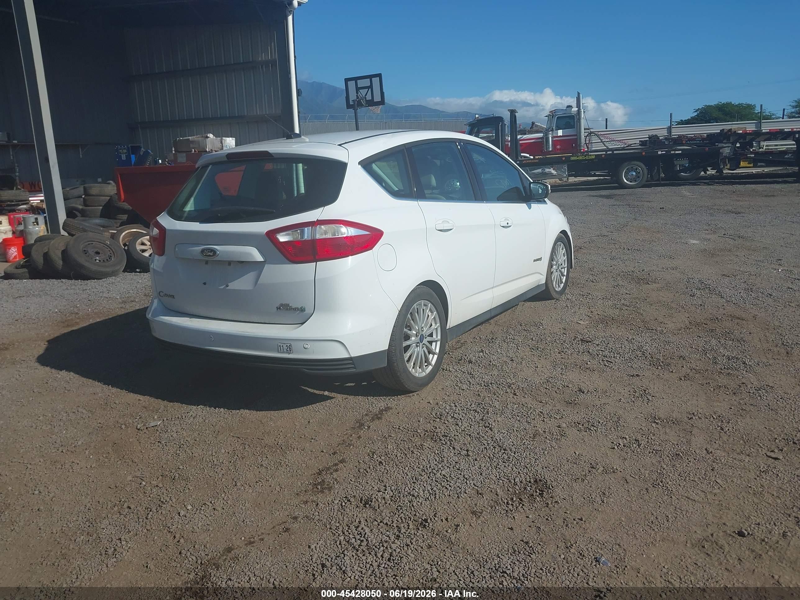 2013 Ford C-max Hybrid Sel White vin: 1FADP5BU3DL500447