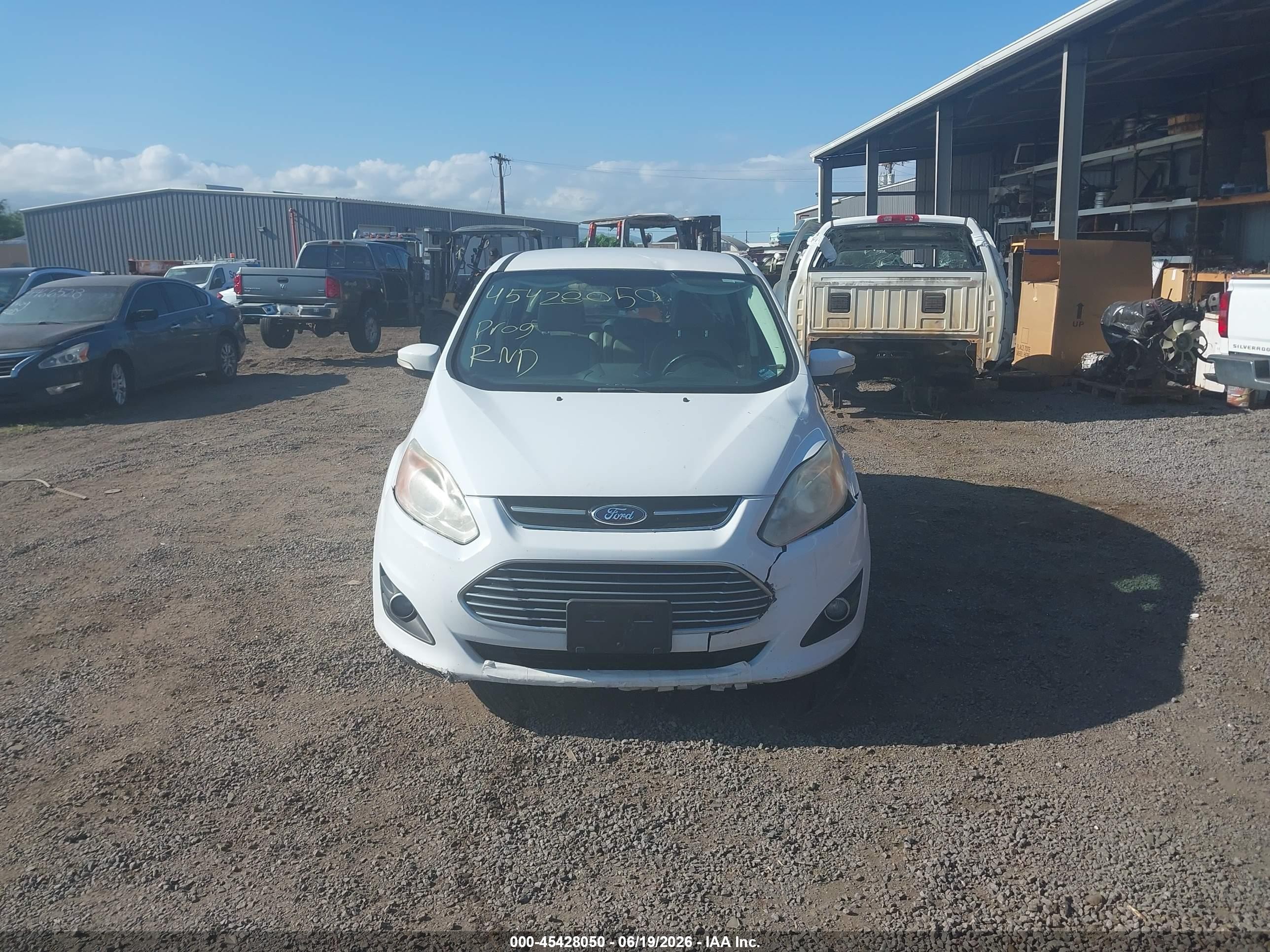 2013 Ford C-max Hybrid Sel White vin: 1FADP5BU3DL500447