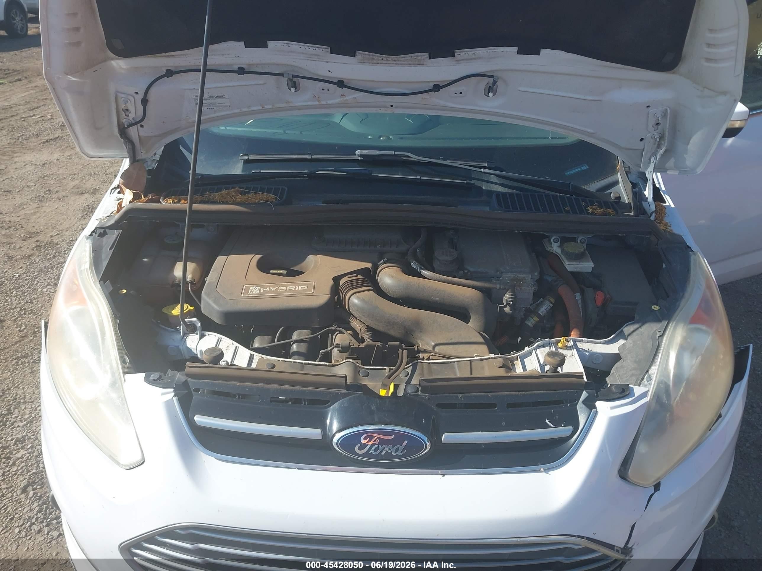 2013 Ford C-max Hybrid Sel White vin: 1FADP5BU3DL500447